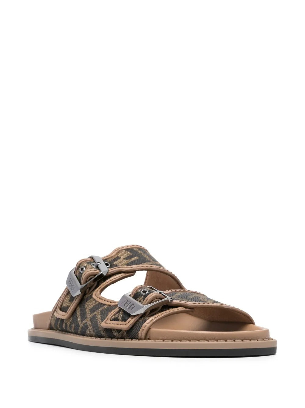 FENDI FF Jacquard Fabric Sandals for Men
