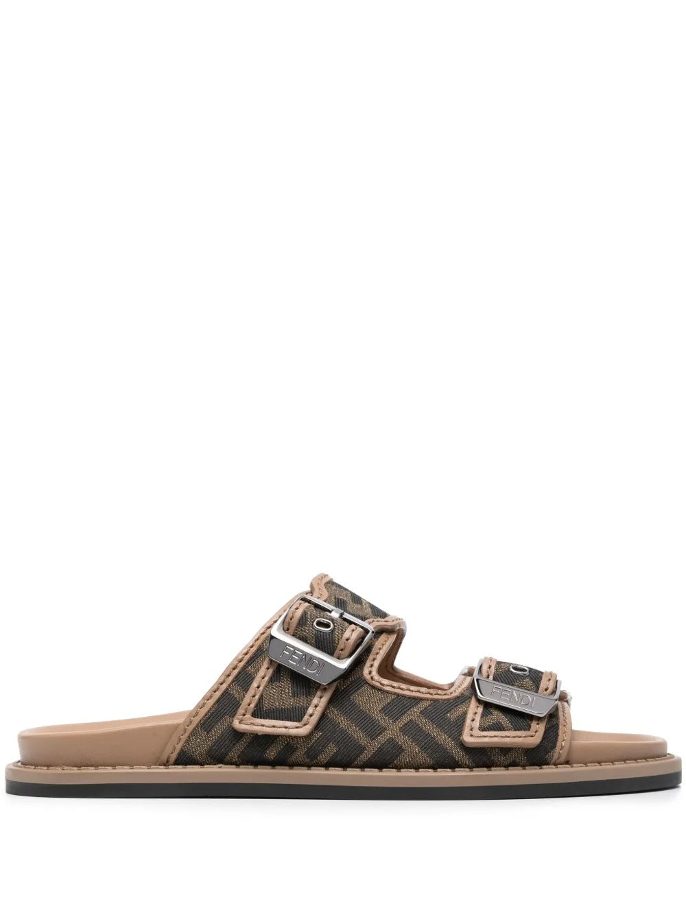 FENDI FF Jacquard Fabric Sandals for Men