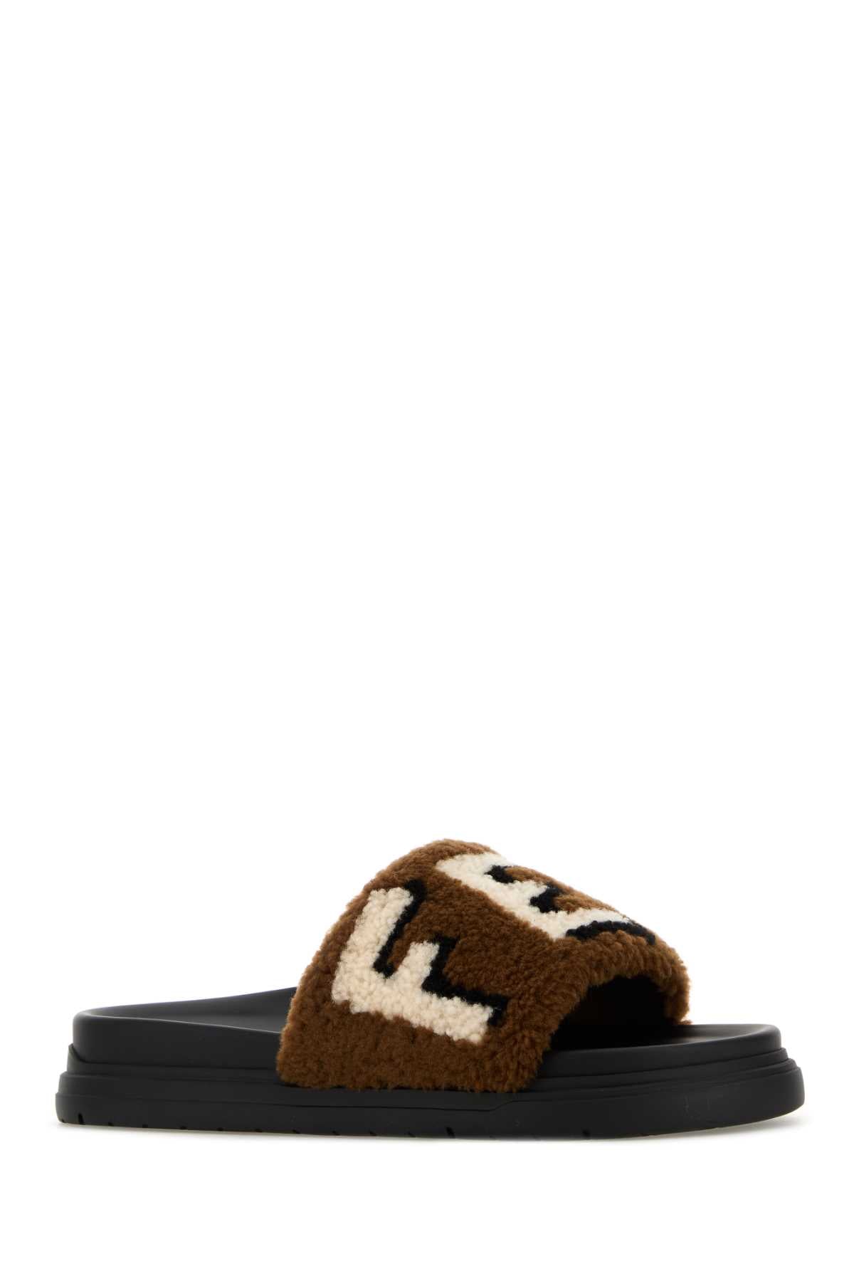 FENDI Multicolor Shearling Slippers for Men