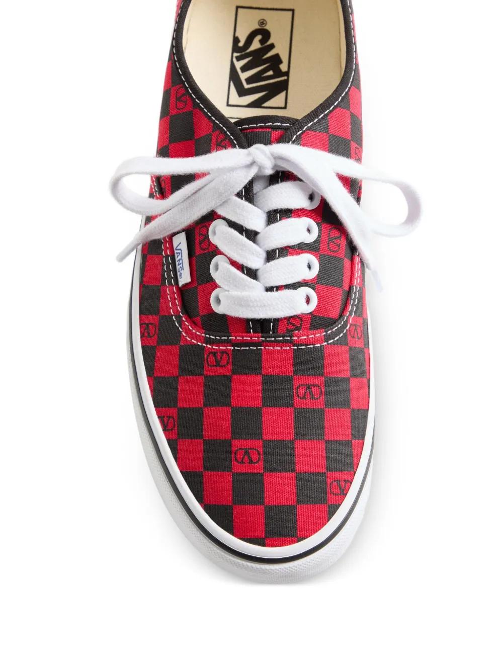 VALENTINO GARAVANI X VANS Collaboration Lowtop Sneakers with Vlogo Checkerboard Print
