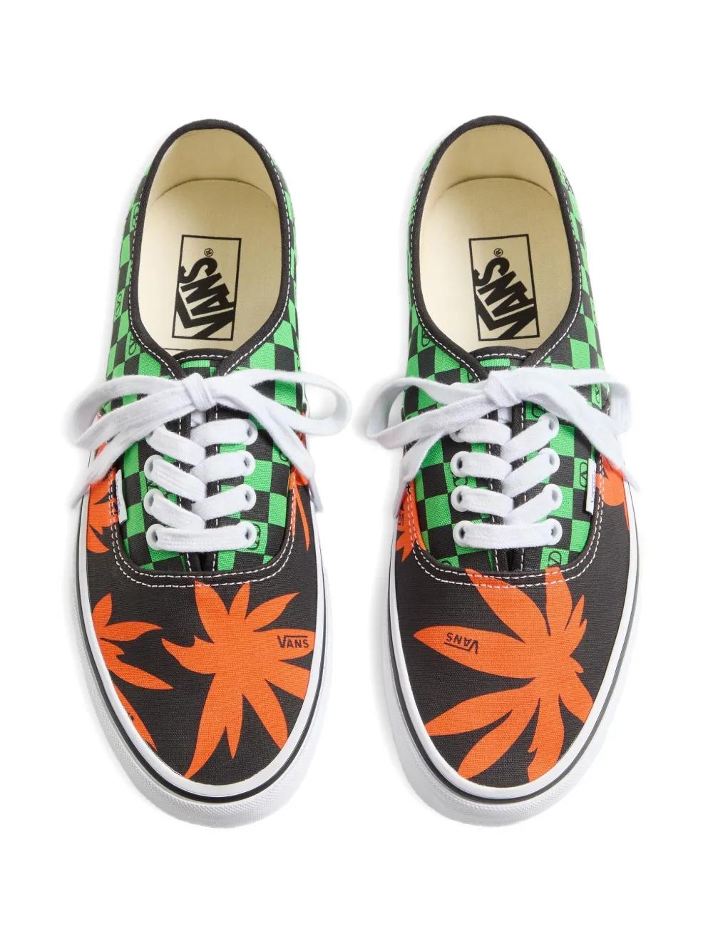 VALENTINO GARAVANI X VANS Lowtop Sneakers with Vlogo Checkerboard Print and Tropical Leaves