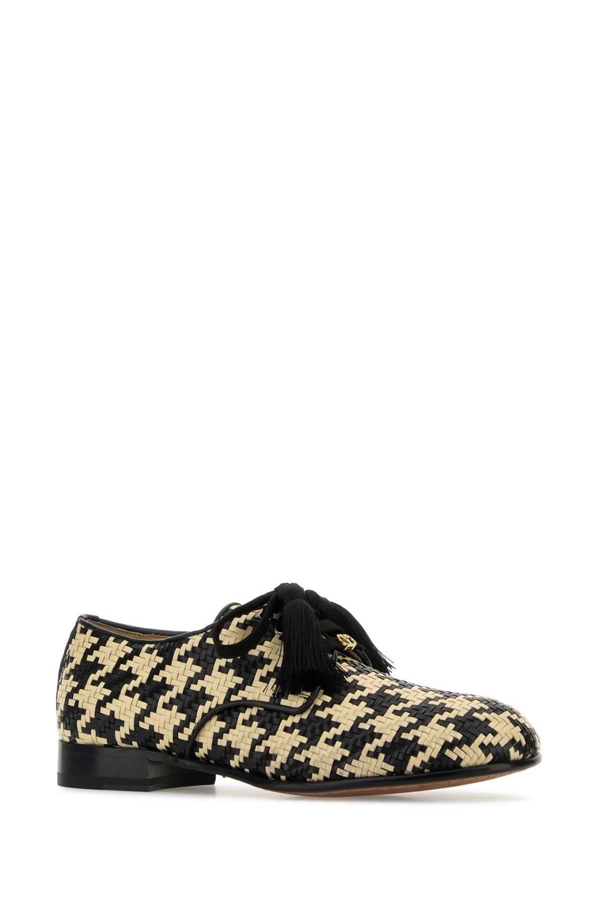 VALENTINO GARAVANI Two-Tone Leather Vlogo Signature Lace-Up Shoes