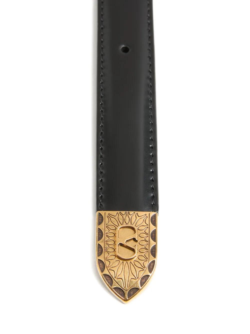 VALENTINO GARAVANI Leather Belt with Adjustable Buckle - 2 cm Height