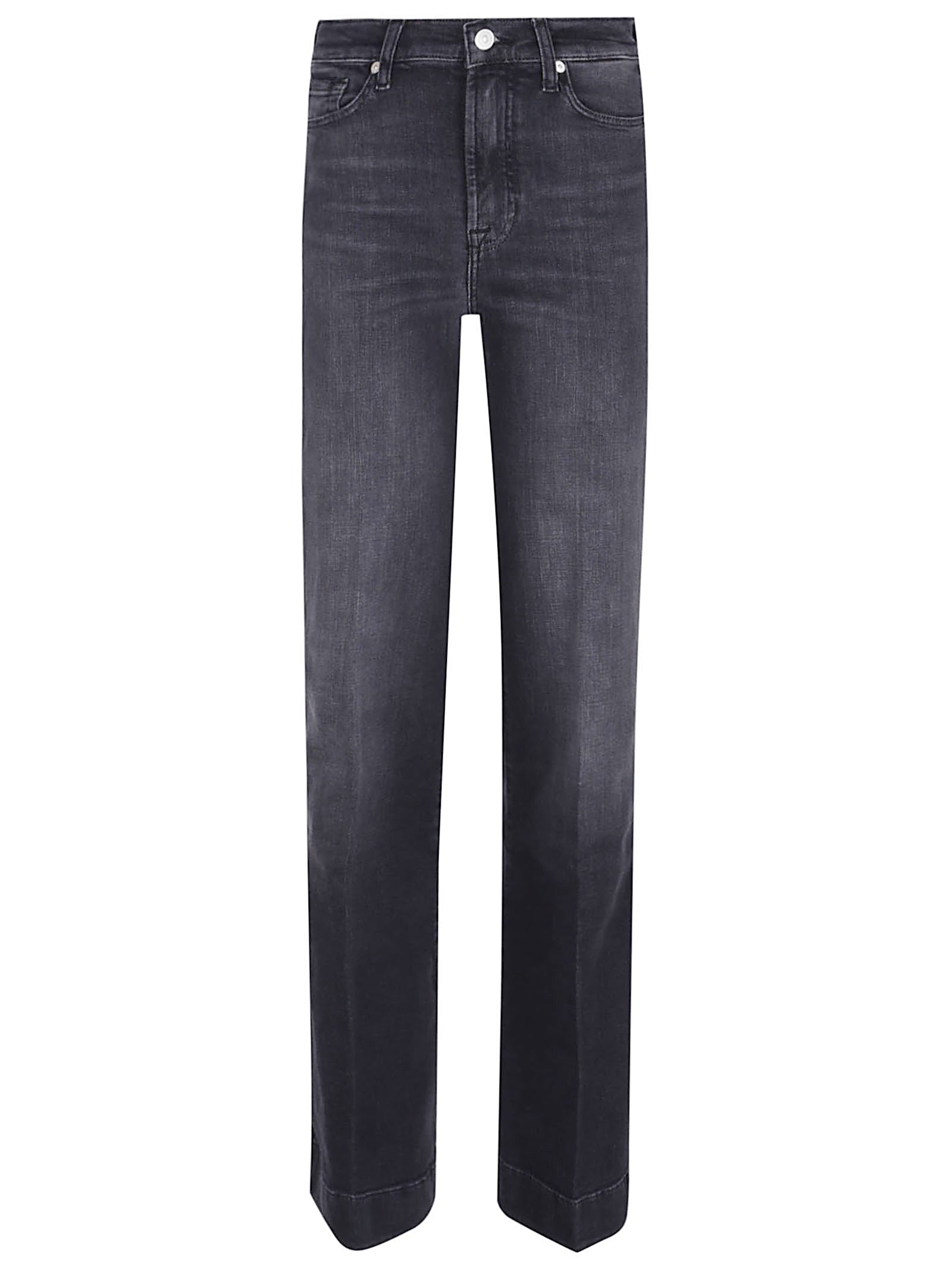 7 FOR ALL MANKIND High-Waisted Flared Stretch Cotton Jeans