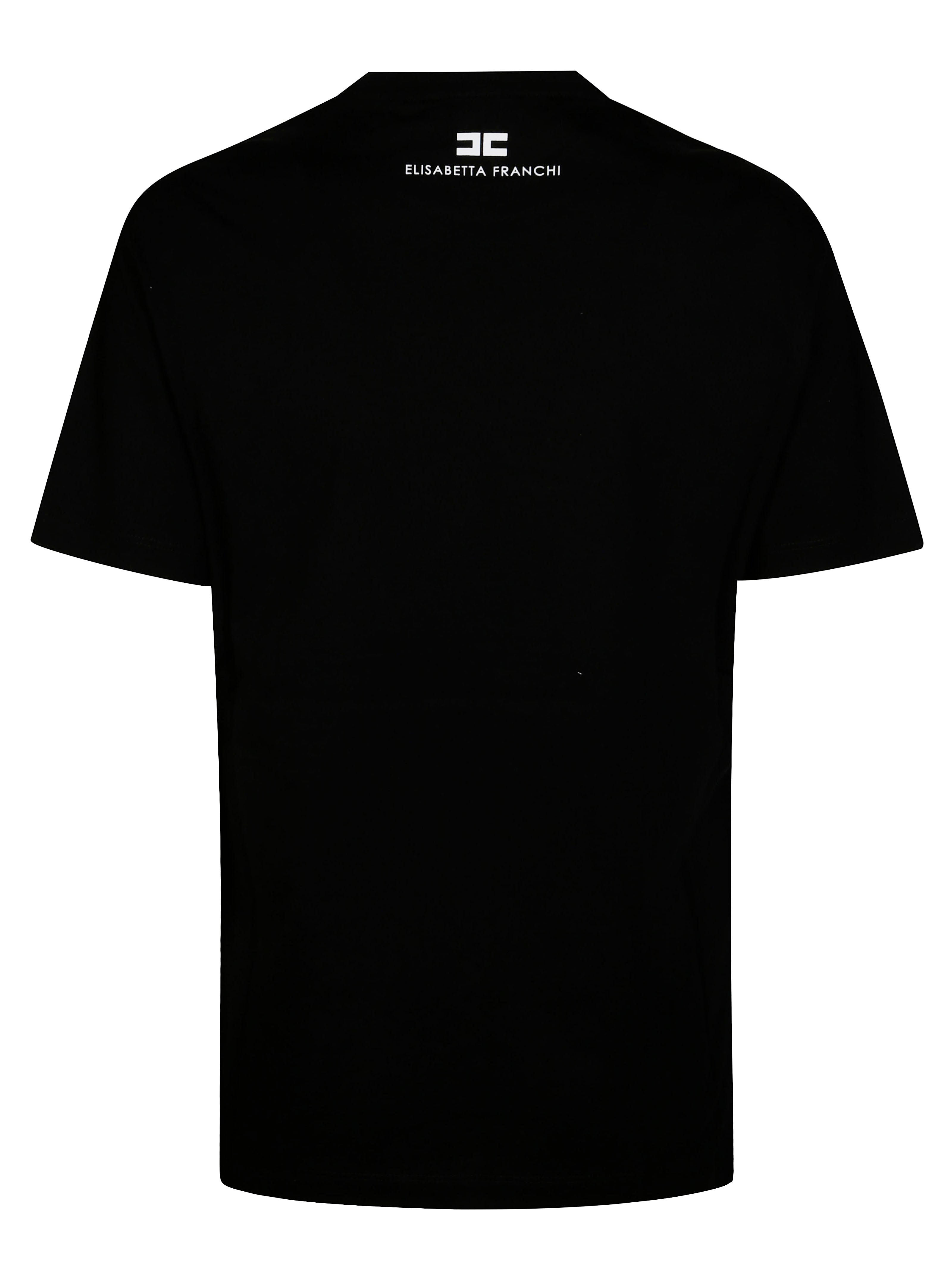 ELISABETTA FRANCHI Classic T-Shirt with Stylish Script for Men