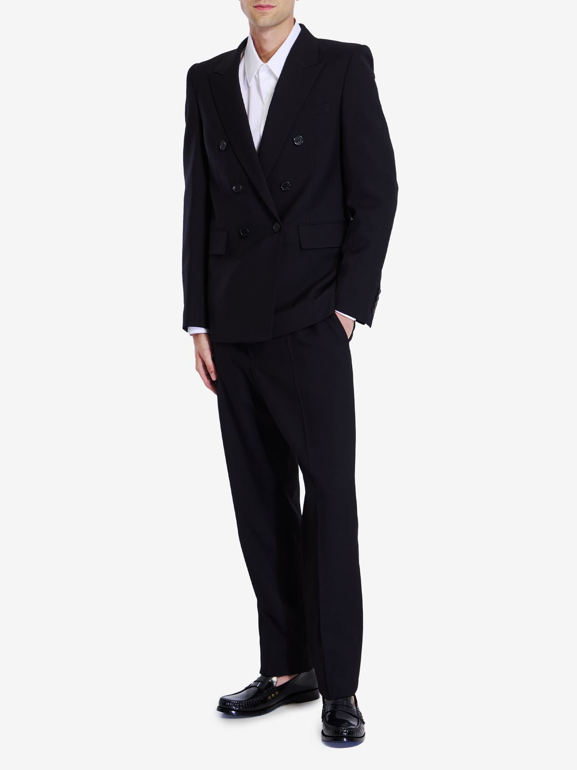 SAINT LAURENT High-Rise Straight-Leg Trousers with Front Pleat - Men's
