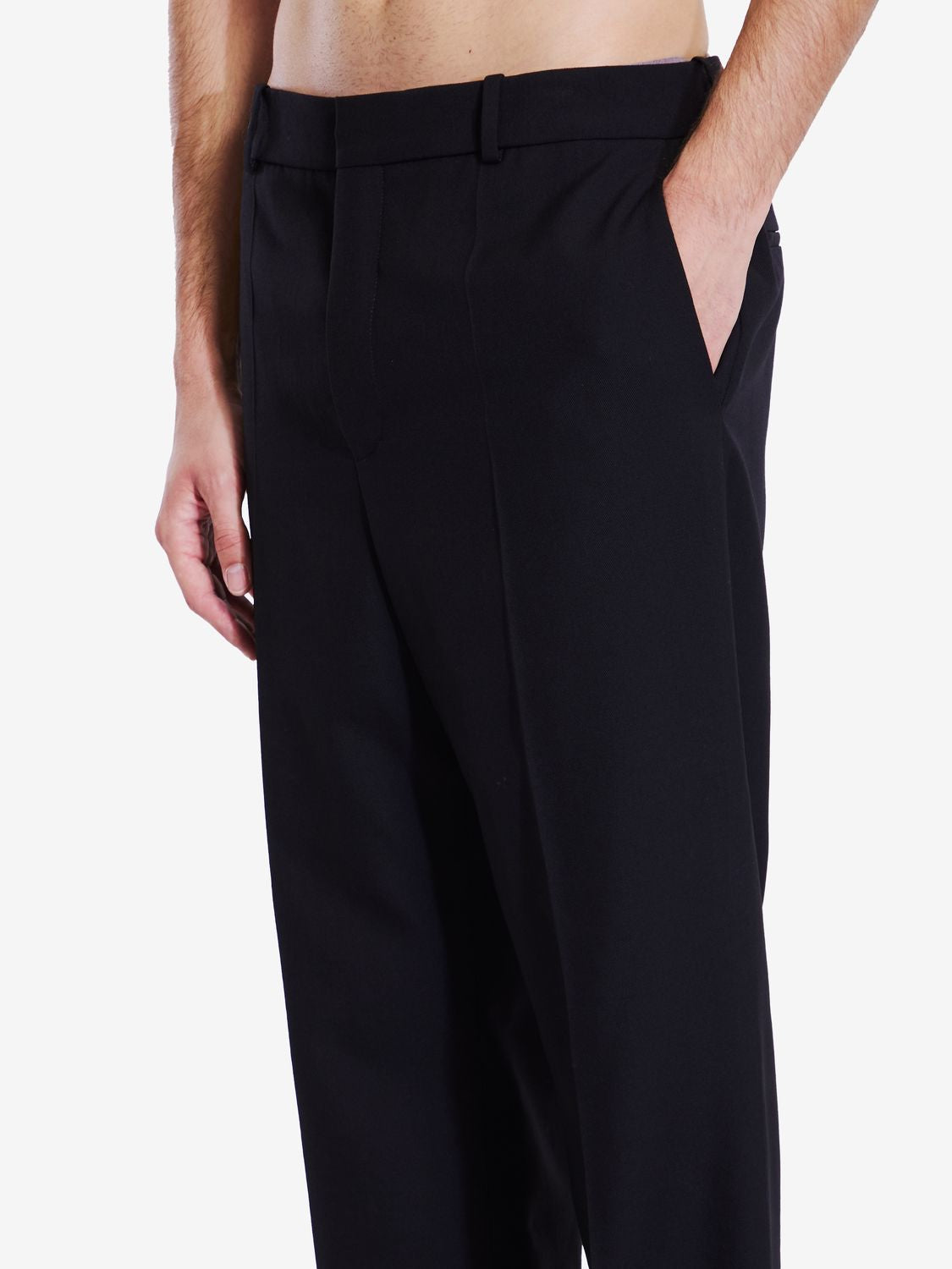SAINT LAURENT High-Rise Straight-Leg Trousers with Front Pleat - Men's
