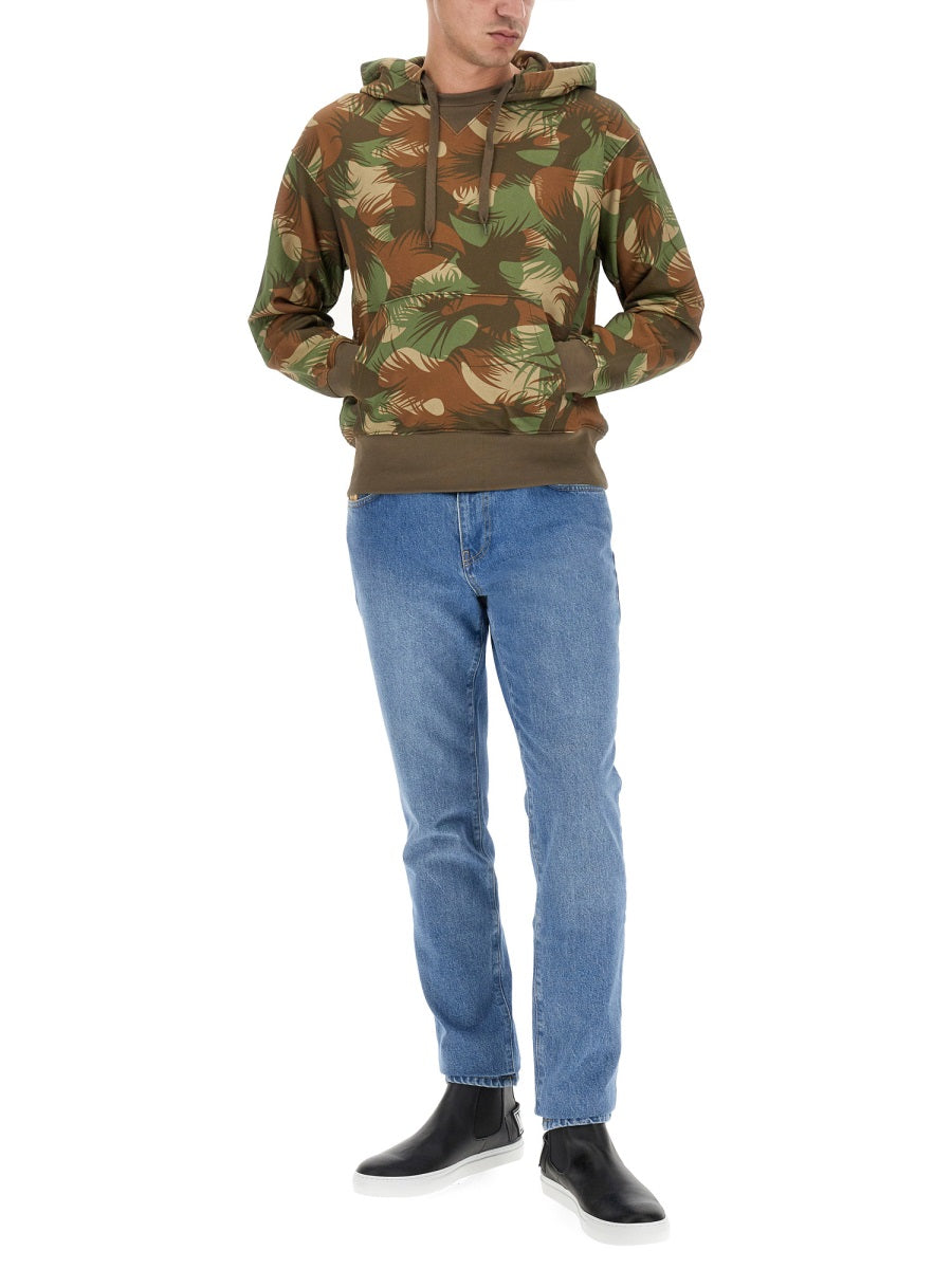 MOSCHINO Camouflage Hoodie with Drawstring - Men's