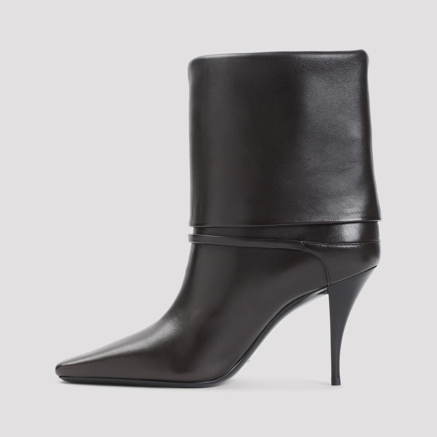 SAINT LAURENT Pointed Toe Stiletto Ankle Boots with Dust Handbag - Heel Height: 9cm