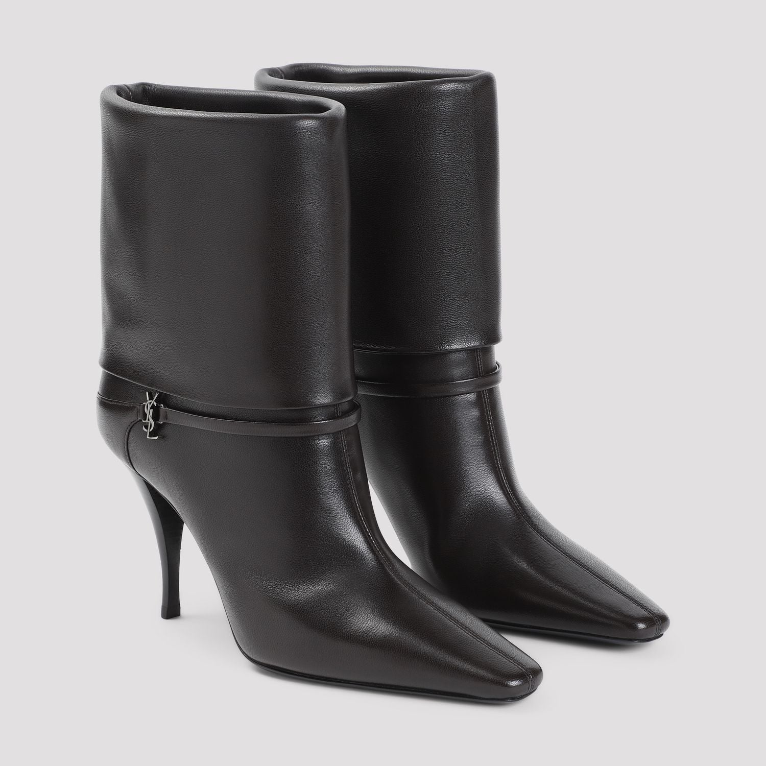 SAINT LAURENT Pointed Toe Stiletto Ankle Boots with Dust Handbag - Heel Height: 9cm
