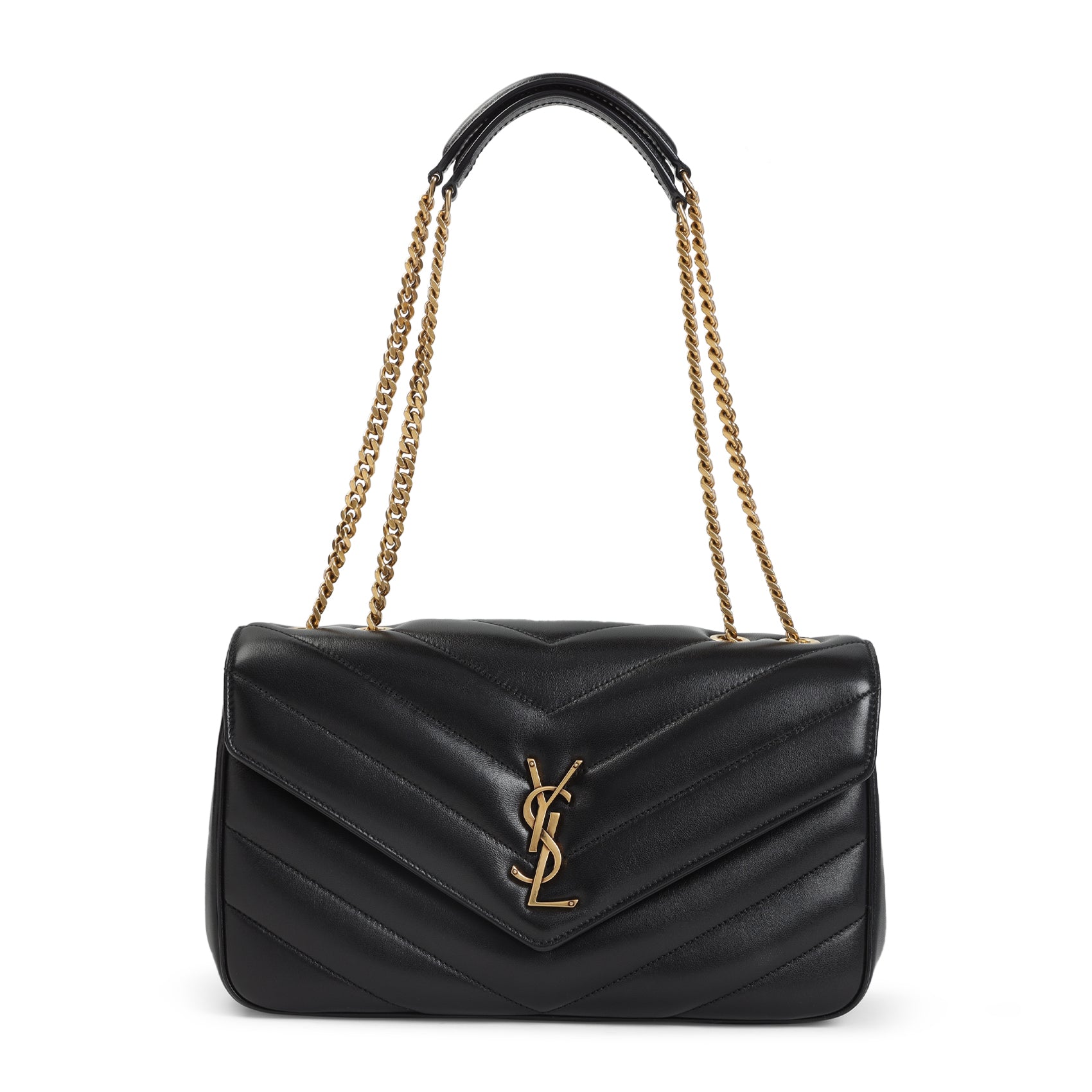 SAINT LAURENT Loulou Media Leather Handbag - 29 cm