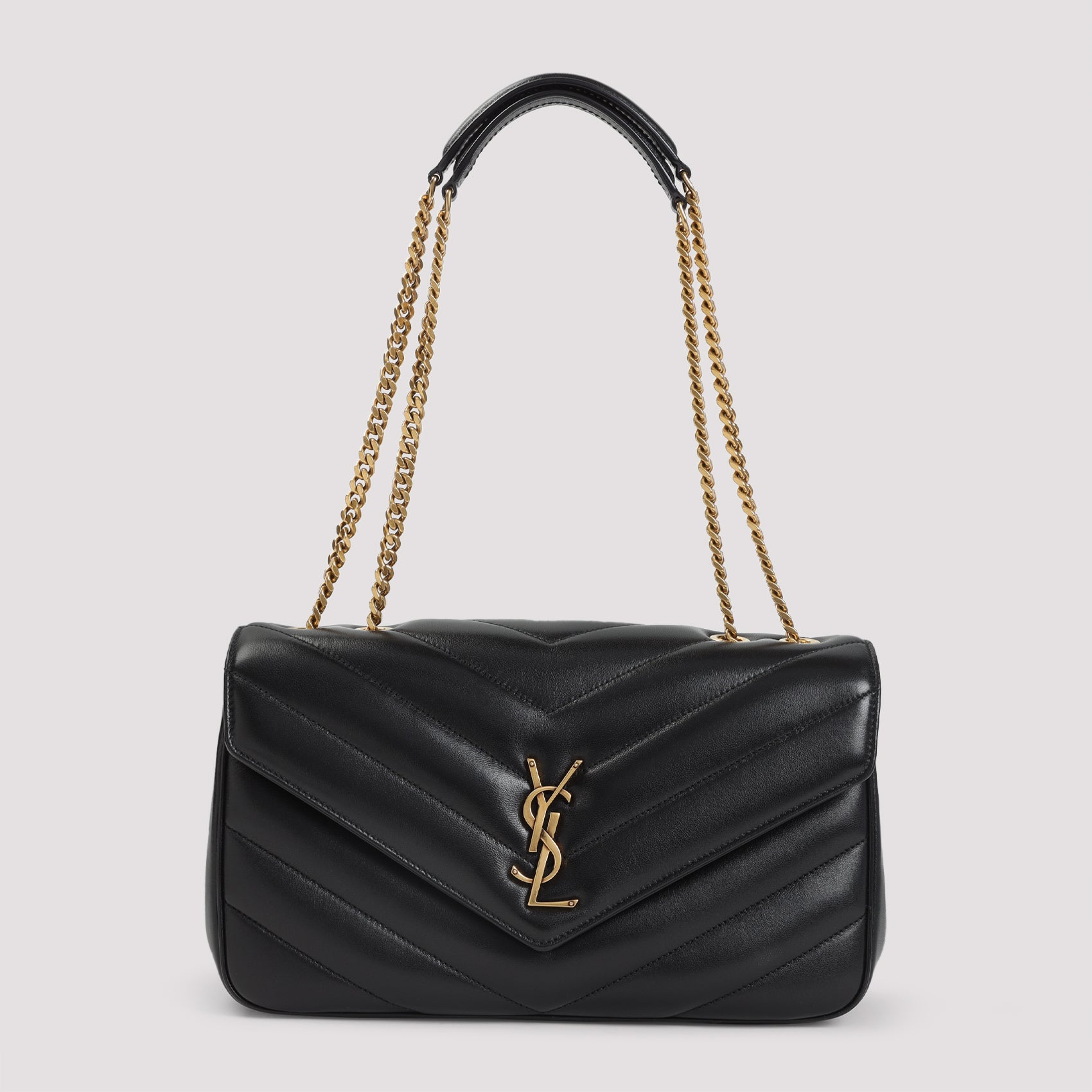 SAINT LAURENT Loulou Media Leather Handbag - 29 cm