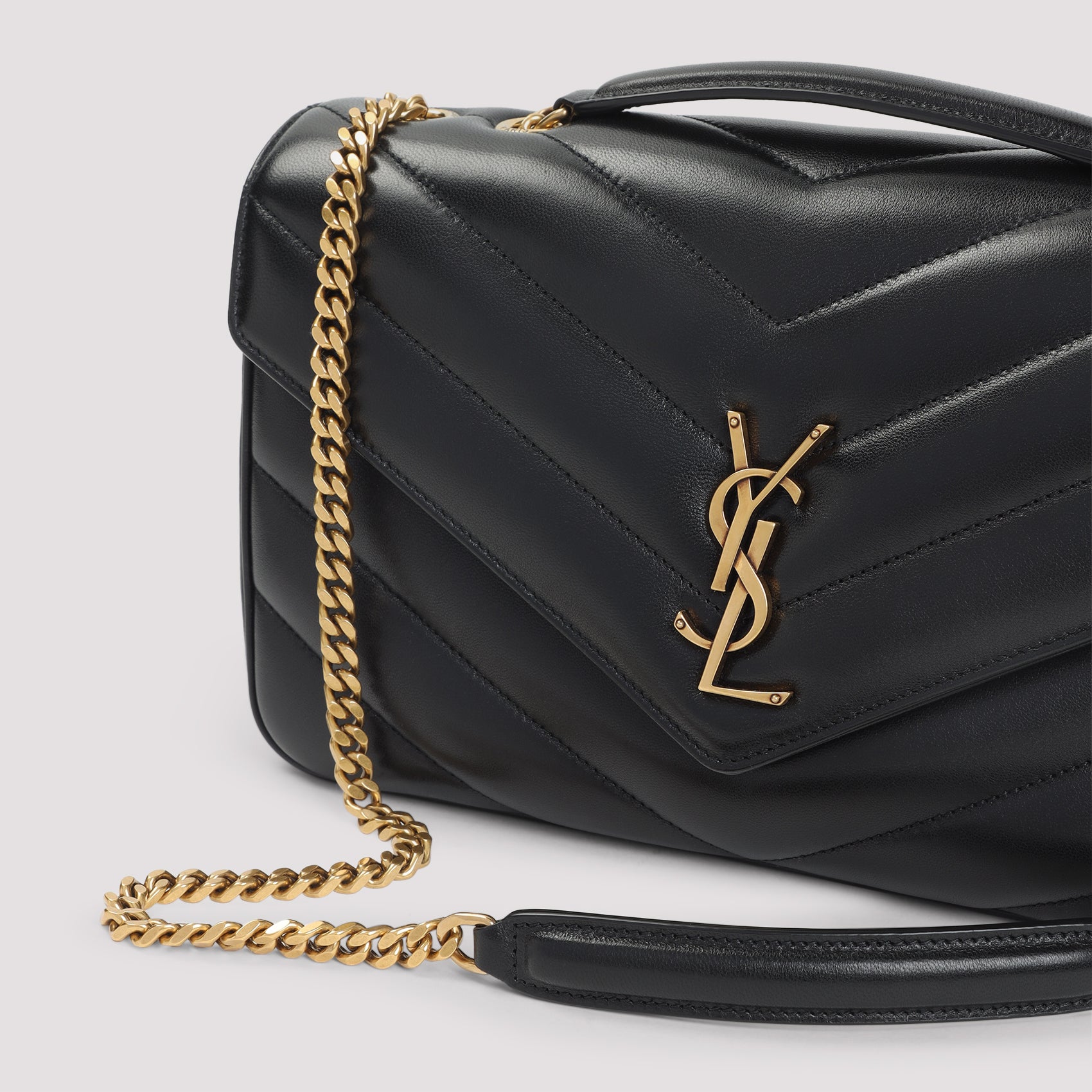 SAINT LAURENT Lambskin Shoulder Handbag