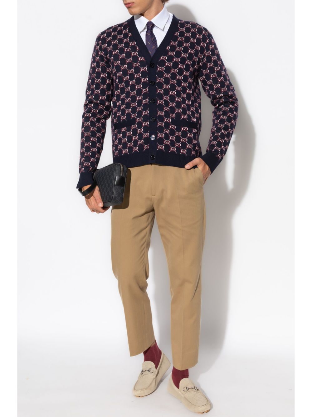 GUCCI Shadow Wool Cardigan for Men