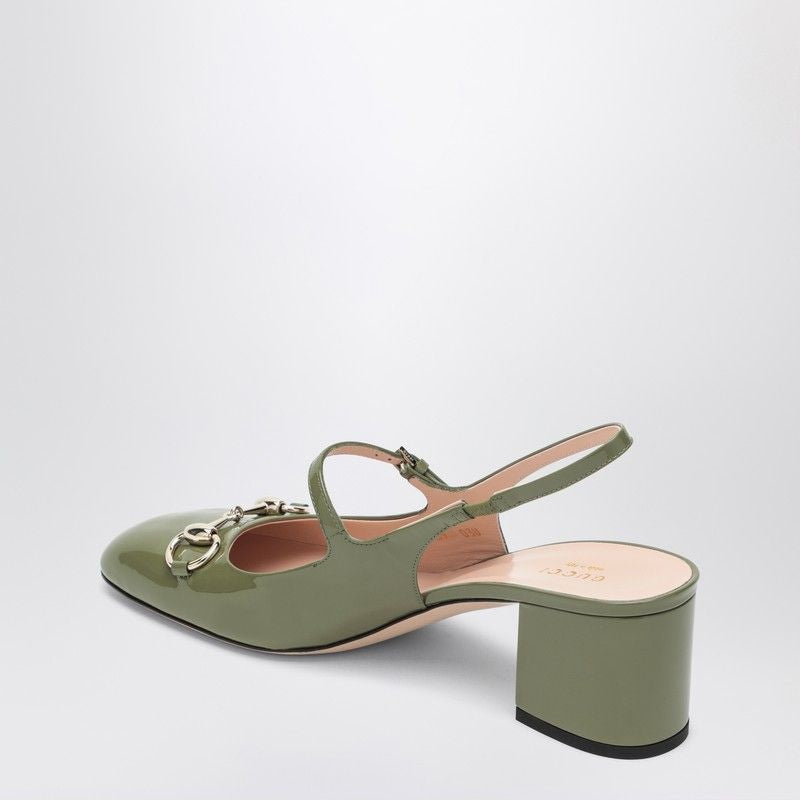 GUCCI Patent Leather Loafer-Style Pumps