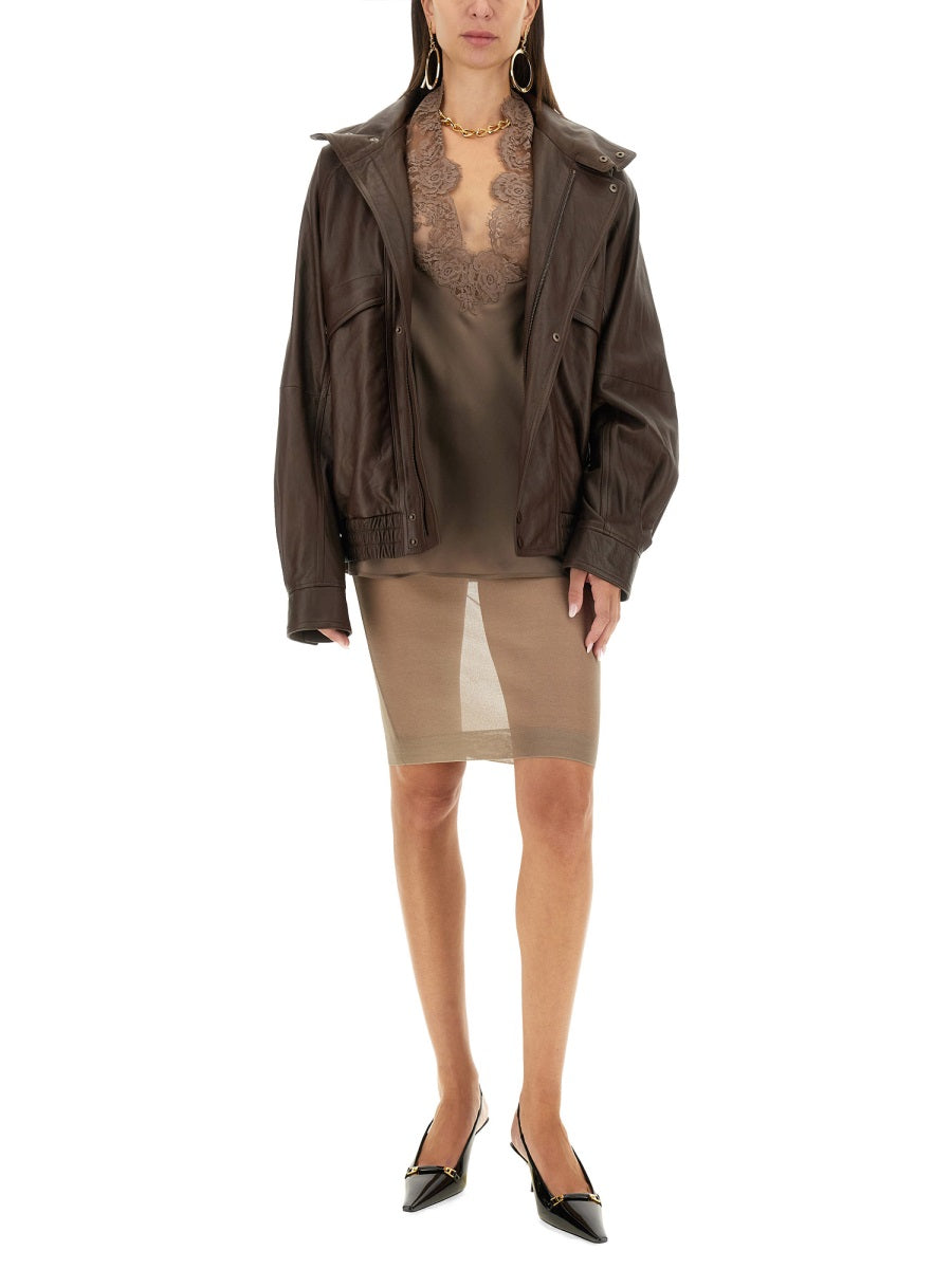 SAINT LAURENT American Neckline Silk Top - Women's Size 38