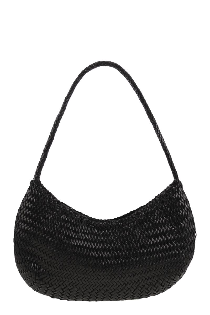 DRAGON DIFUSSION Mini Braided Calfskin Shoulder Handbag - 18x27 CM