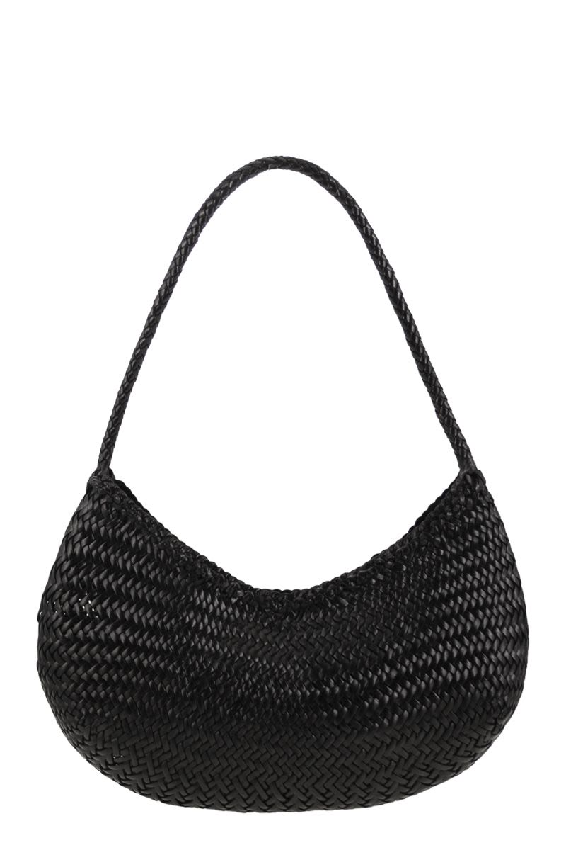 DRAGON DIFUSSION Mini Braided Calfskin Shoulder Handbag - 18x27 CM