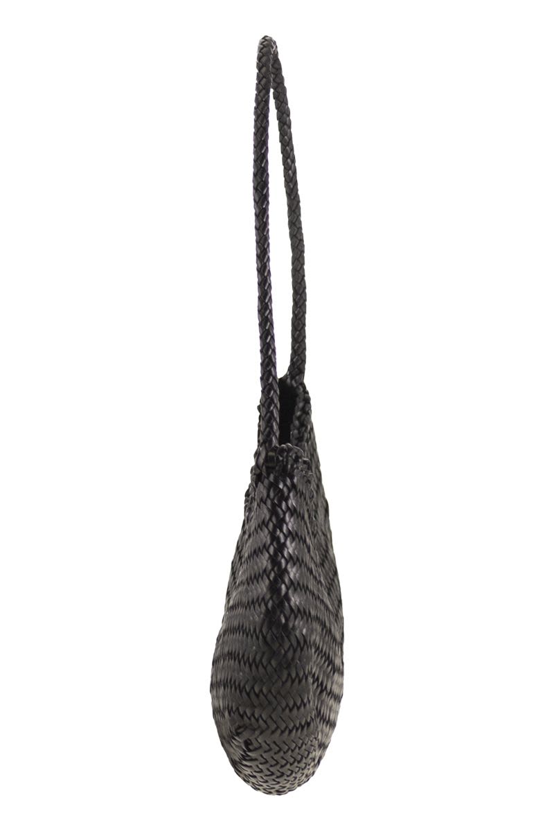DRAGON DIFUSSION Mini Braided Calfskin Shoulder Handbag - 18x27 CM