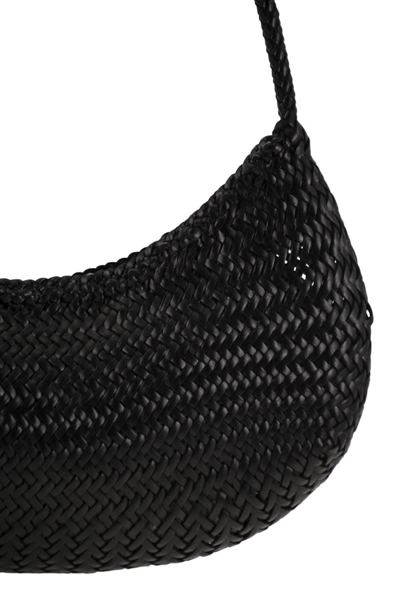 DRAGON DIFUSSION Mini Braided Calfskin Shoulder Handbag - 18x27 CM