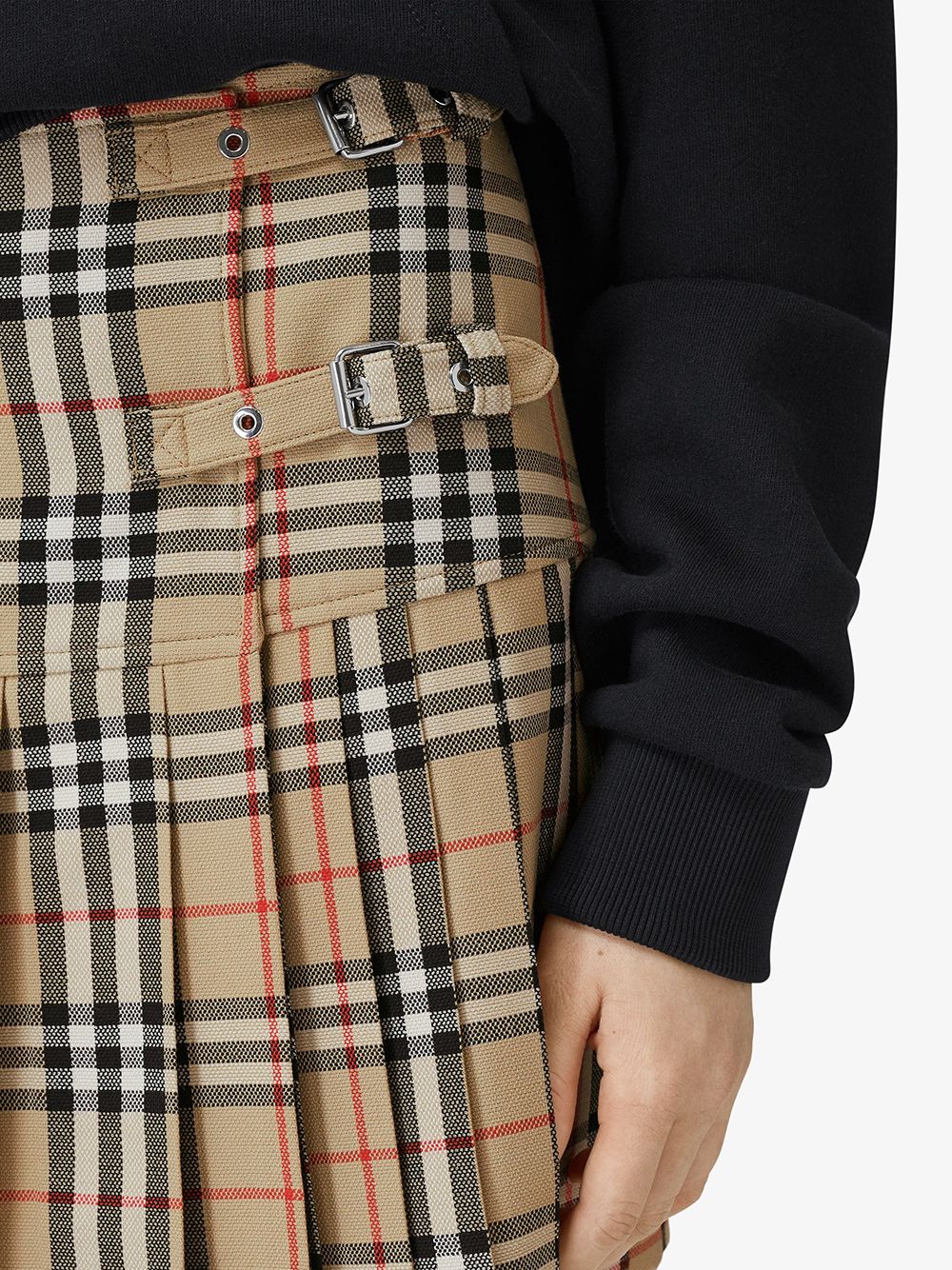 BURBERRY Checked Embroidered Wool Mini Skirt for Women