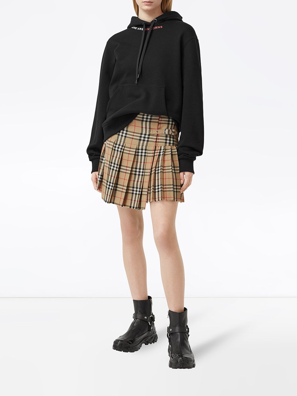 BURBERRY Checked Embroidered Wool Mini Skirt for Women