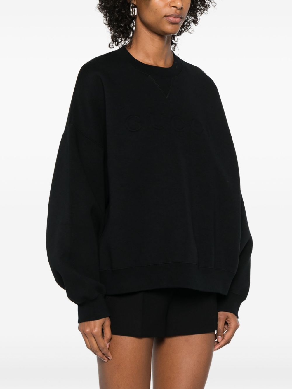 GUCCI Embroidered Logo Cotton Sweatshirt for Women - FW24