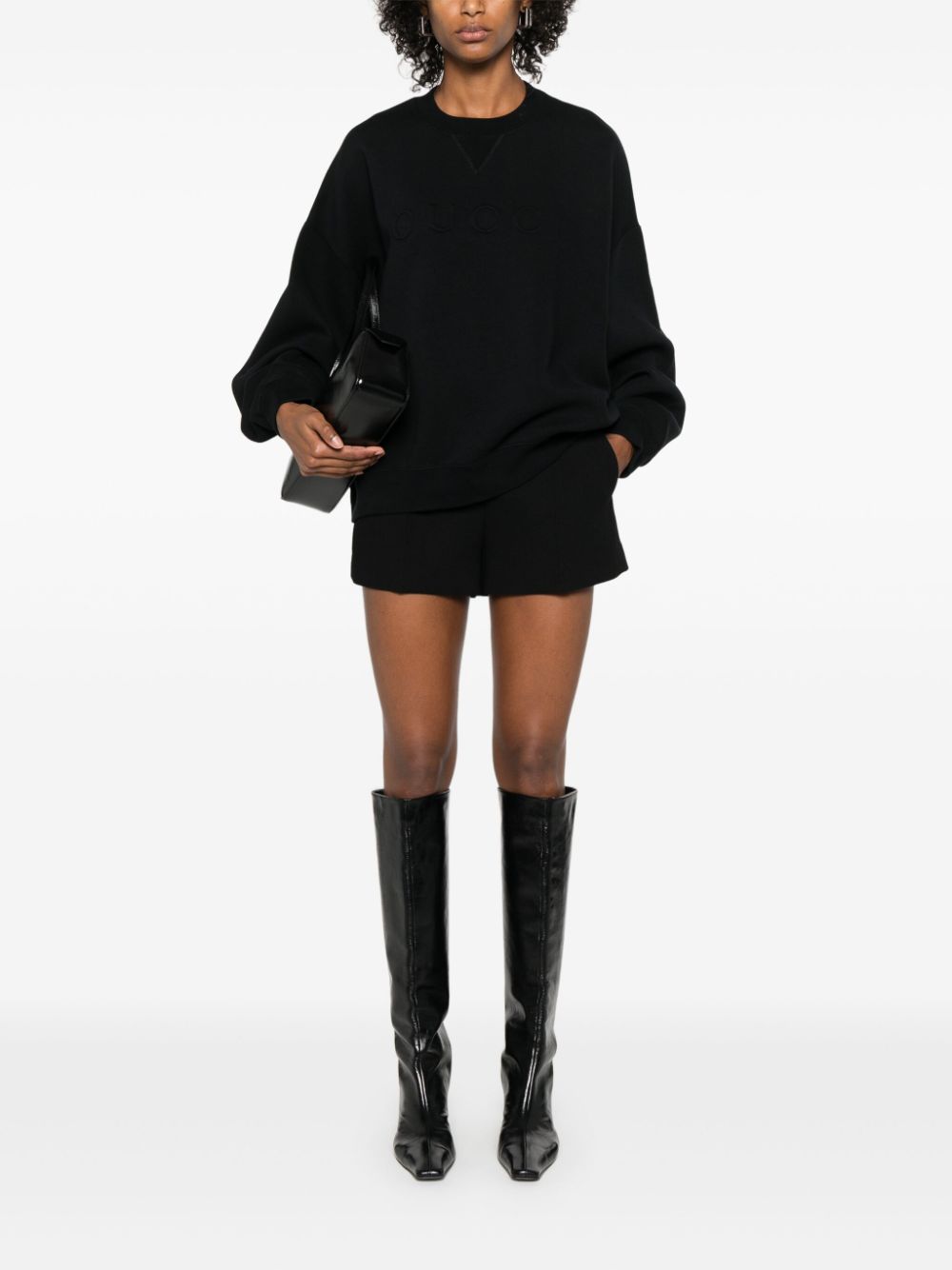 GUCCI Embroidered Logo Cotton Sweatshirt for Women - FW24