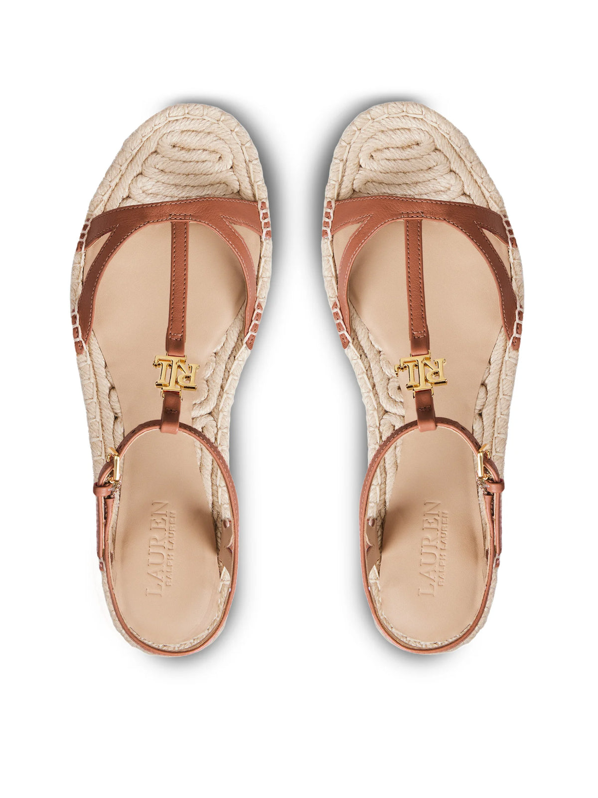 RALPH LAUREN Payton Espadrilles Sandals with 3 cm Logo Heel