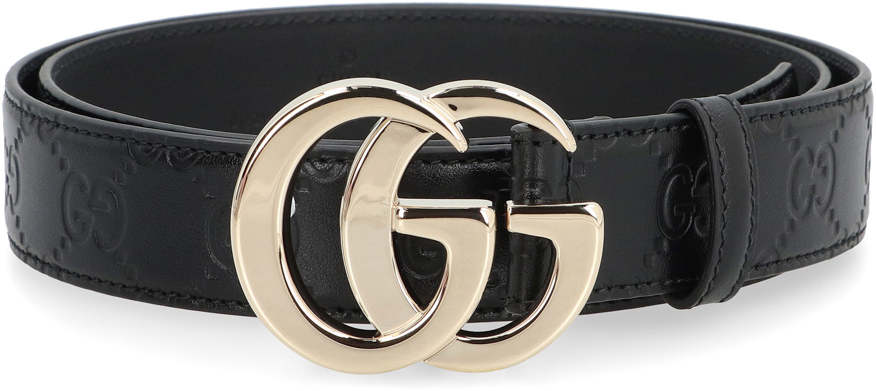 GUCCI GG Milan Leather Belt with Double G Buckle