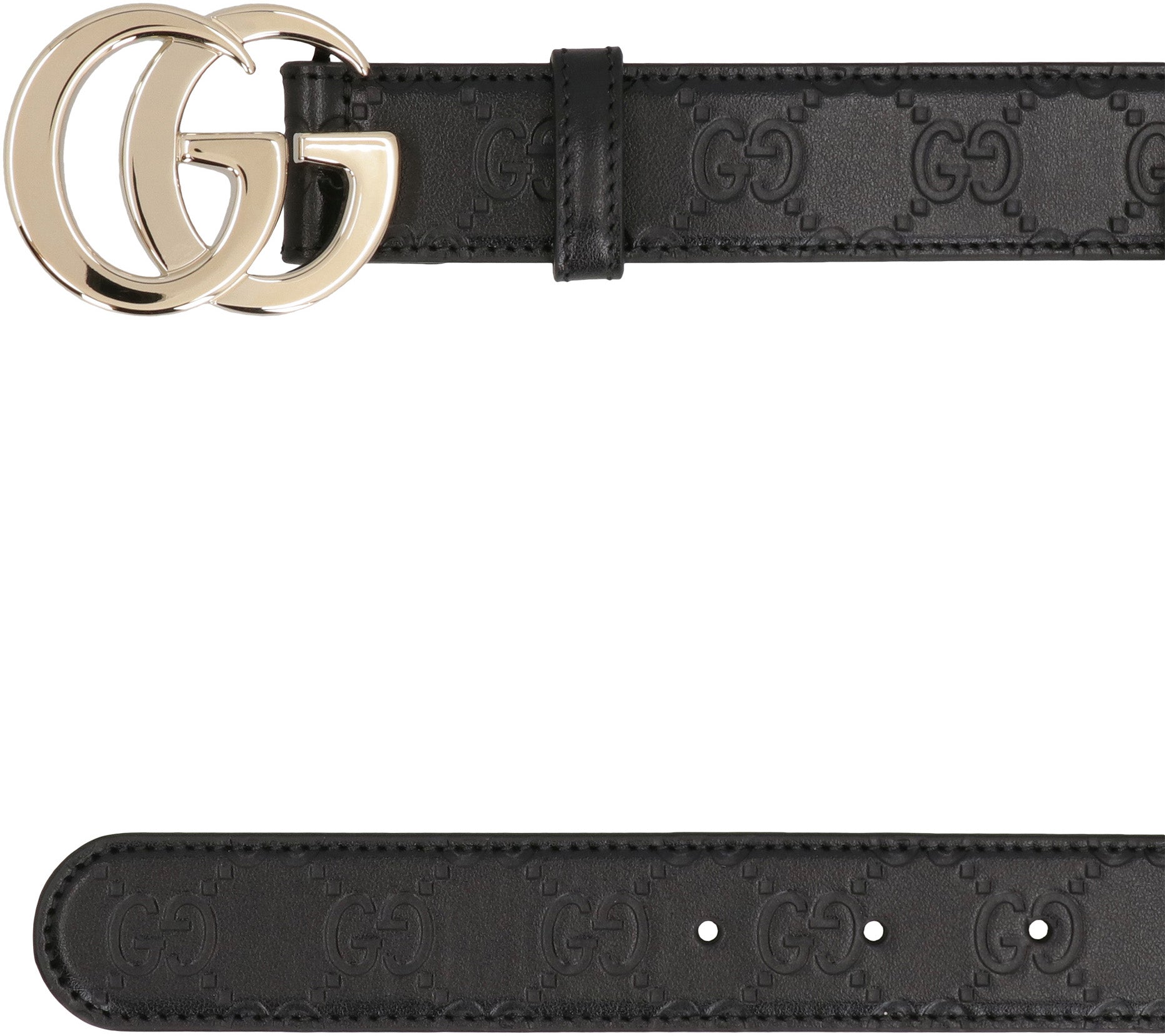 GUCCI GG Milan Leather Belt with Double G Buckle