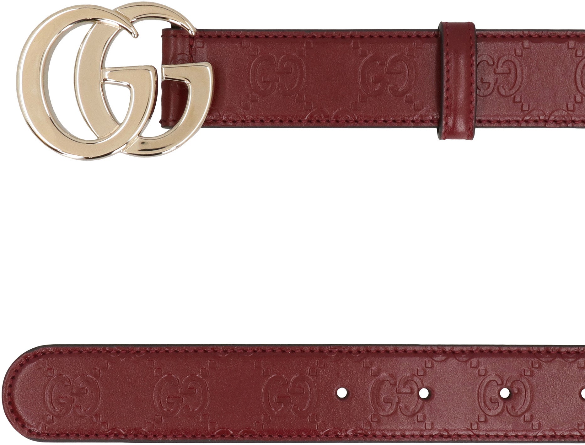 GUCCI GG Milan Leather Belt with Double G Buckle