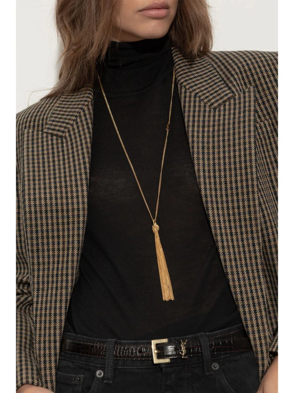 SAINT LAURENT Cassandra Tassel Necklace - 80+3 cm