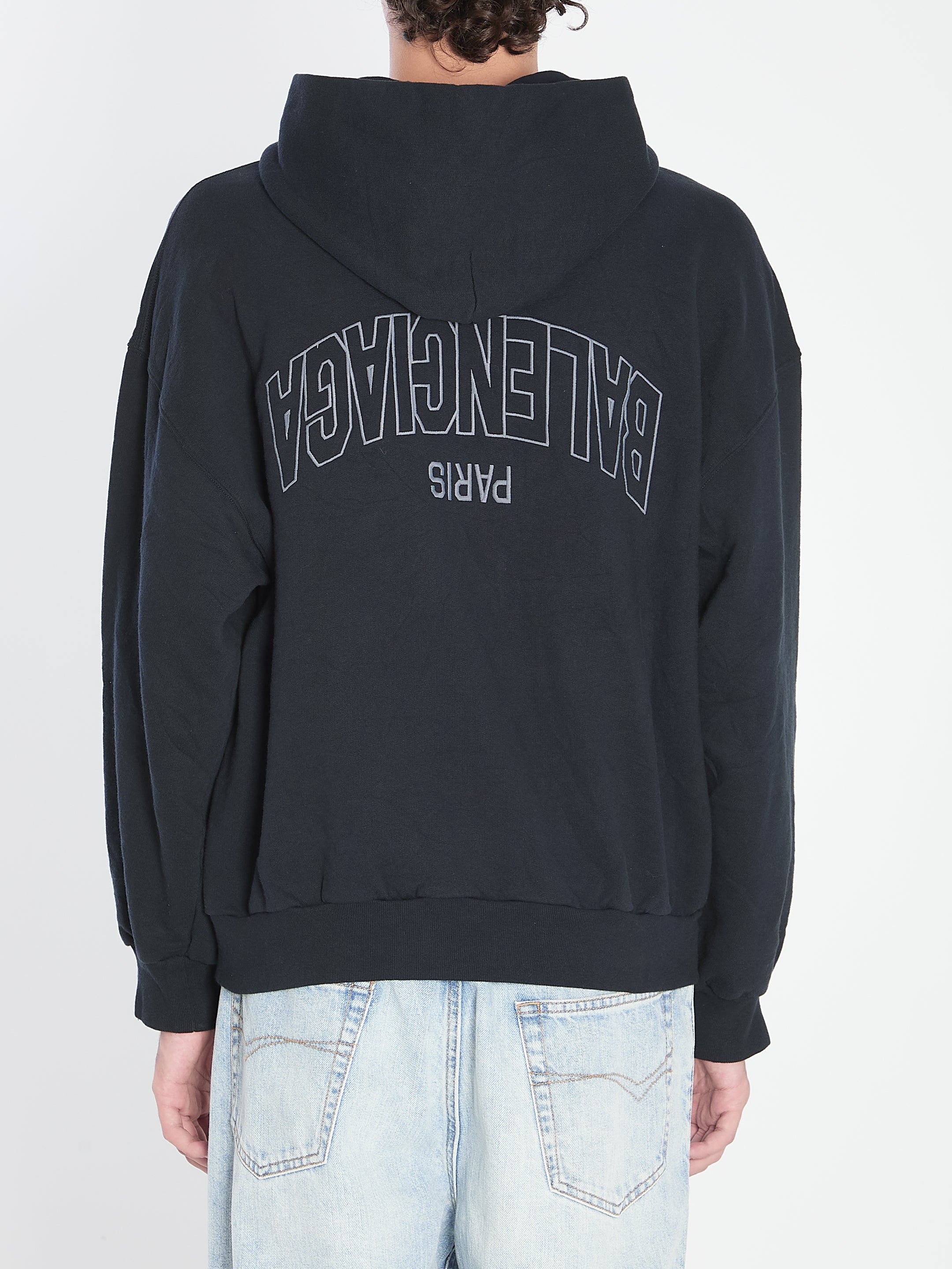 BALENCIAGA Flipped Zip Pullover Sweatshirt