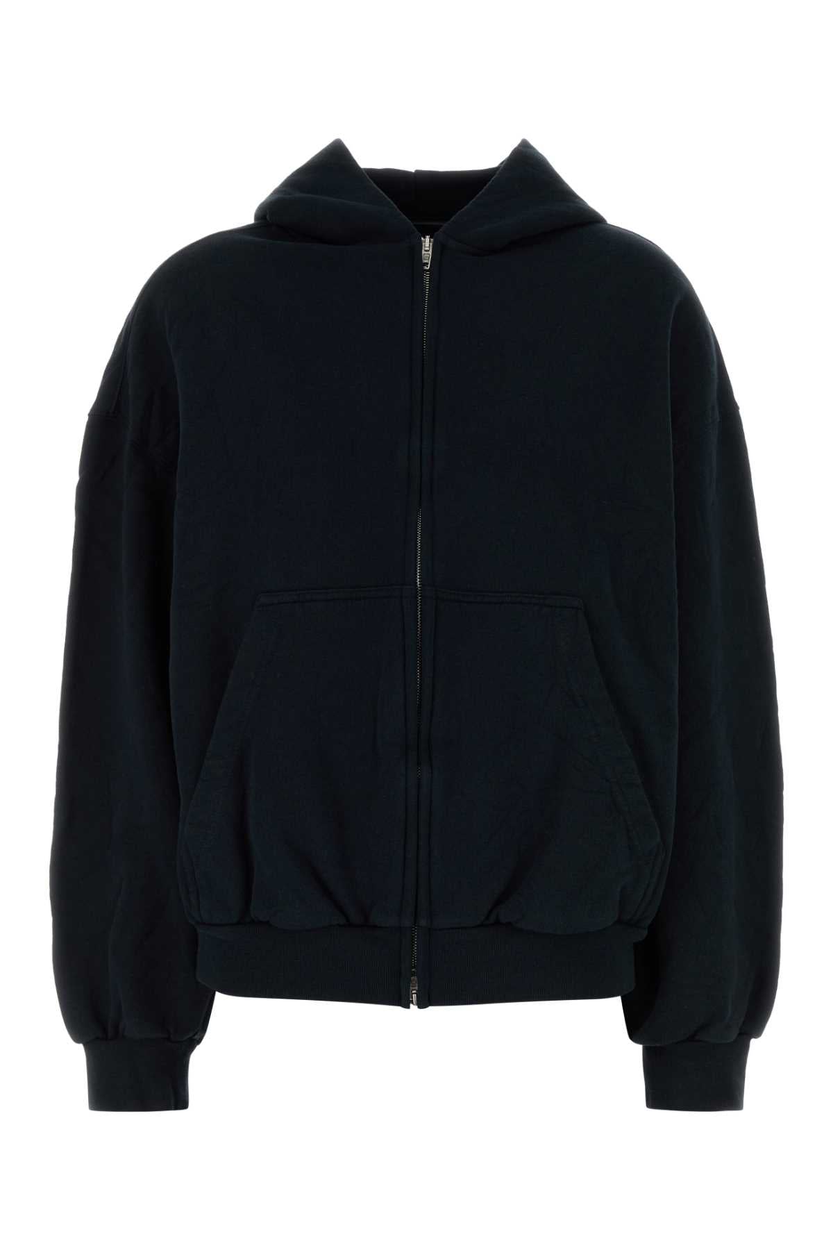 BALENCIAGA Zipped Hoodie with Flipped Motif - Size M