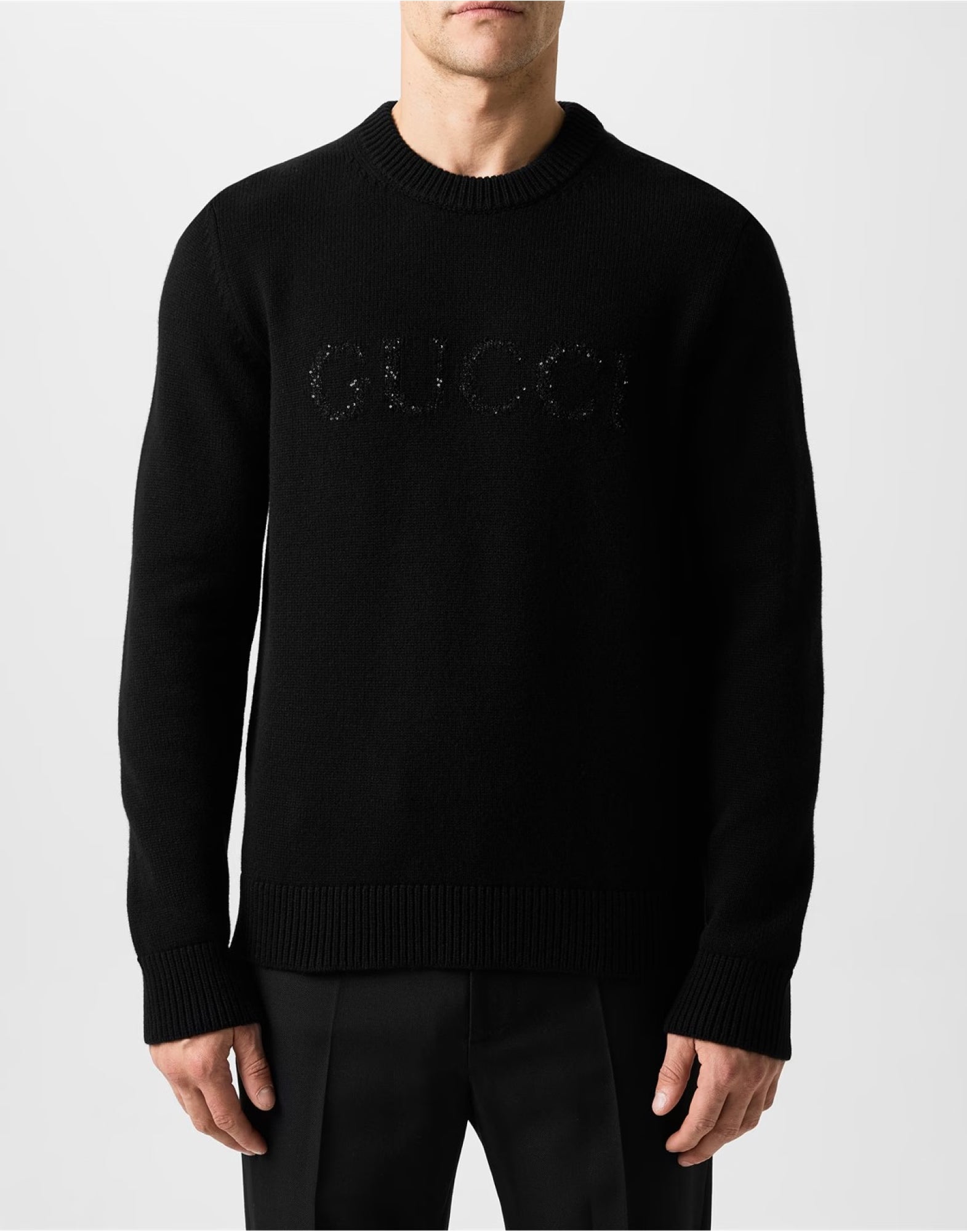 GUCCI Men's Logo Wool & Cashmere Sweater - Long Sleeve