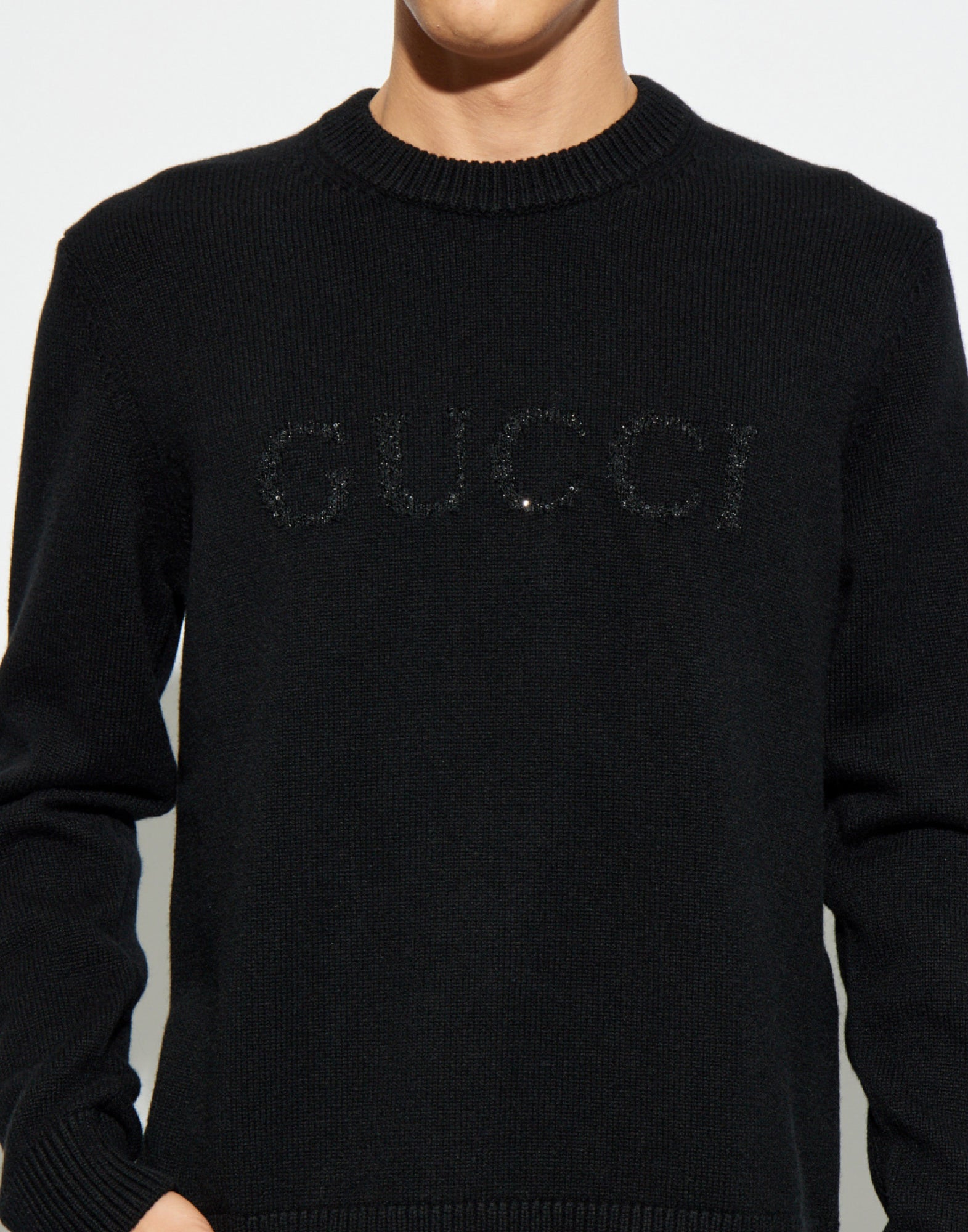 GUCCI Men's Logo Wool & Cashmere Sweater - Long Sleeve