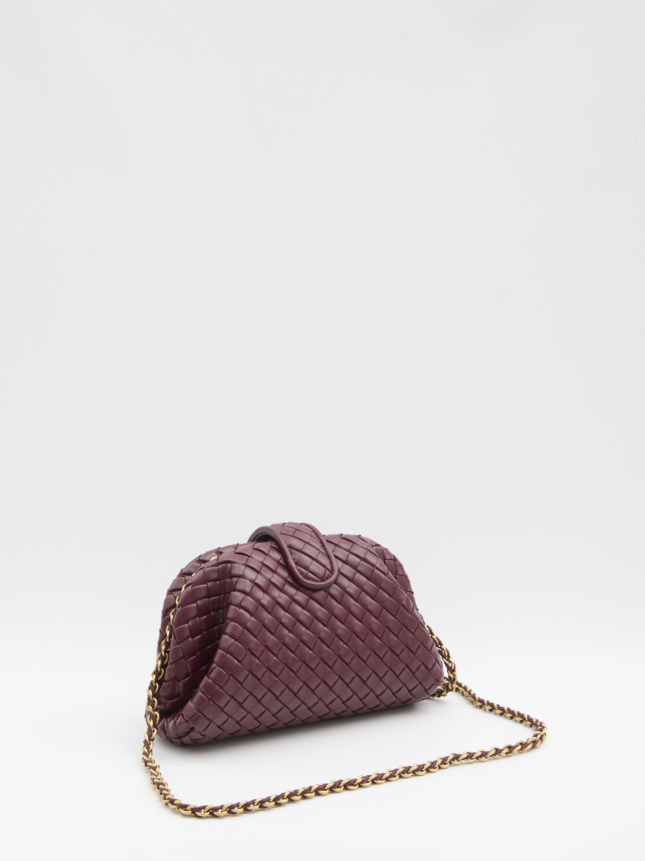 BOTTEGA VENETA Mini Clutch with Braided Metal Chain - 16cm x 25cm x 9cm
