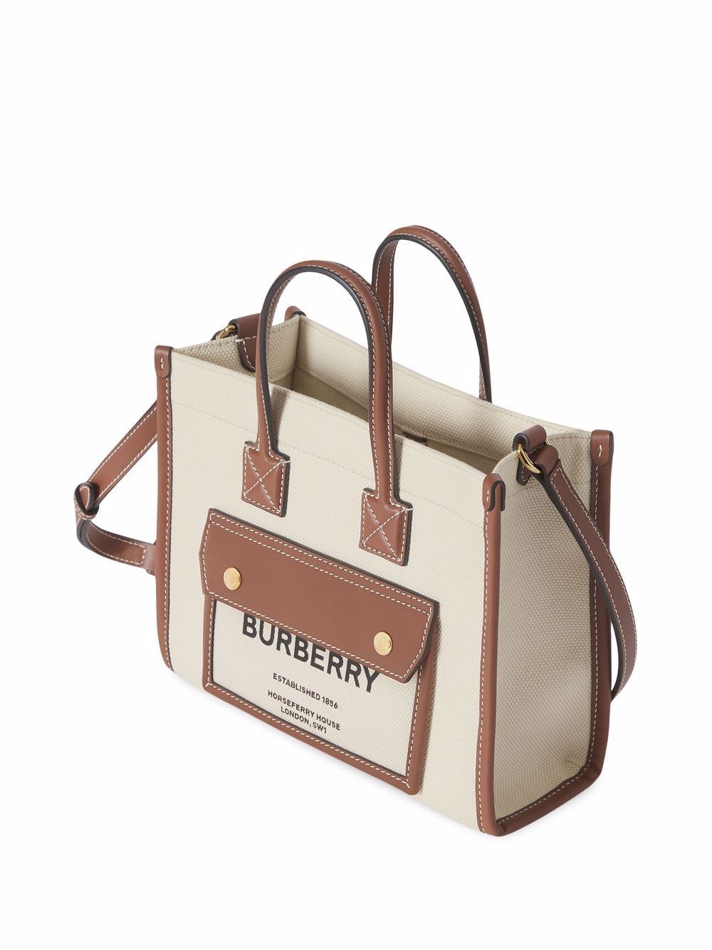 BURBERRY Mini Pocket Detail Tote Handbag