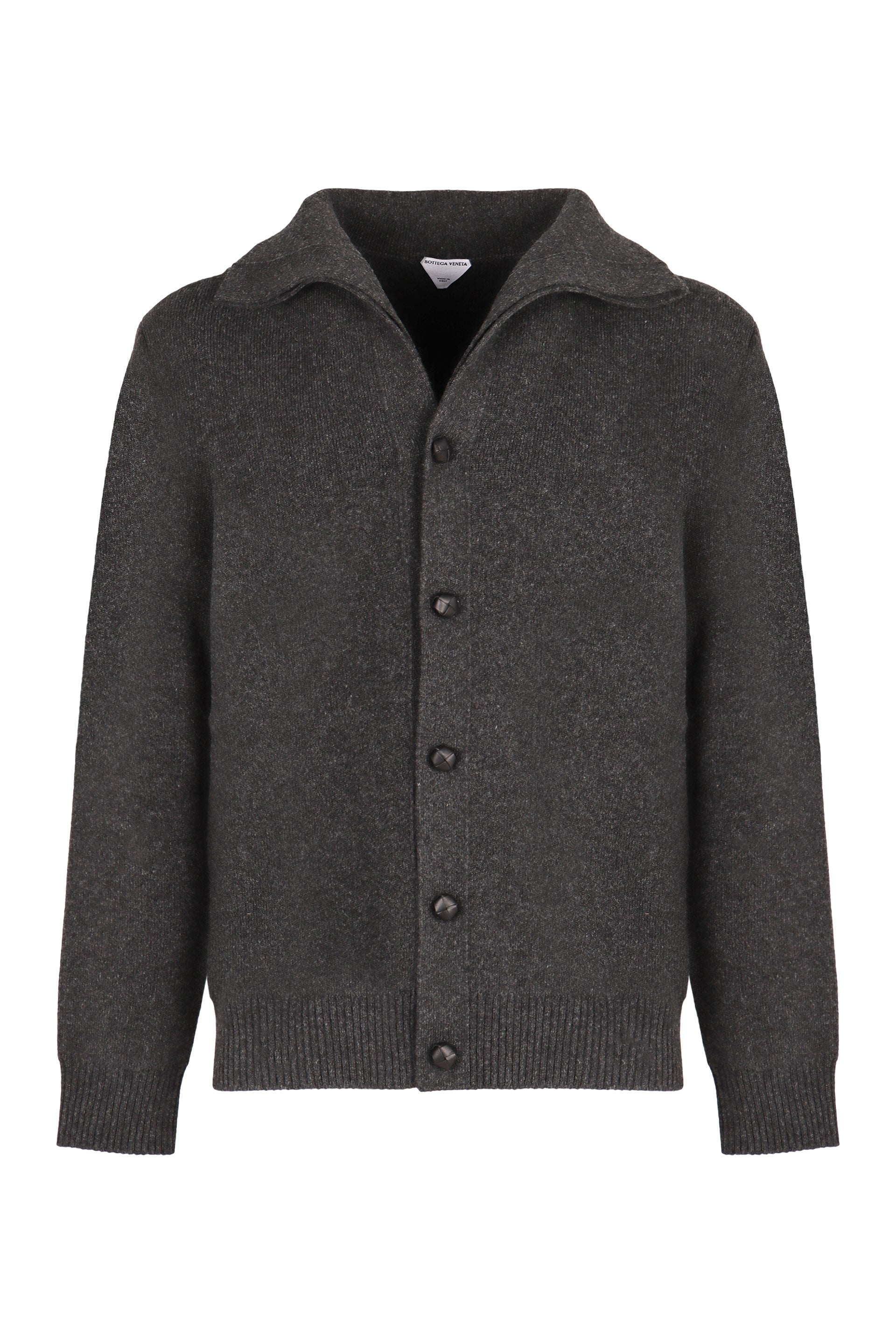 BOTTEGA VENETA Sophisticated Wool Cardigan with Leather Knot Buttons