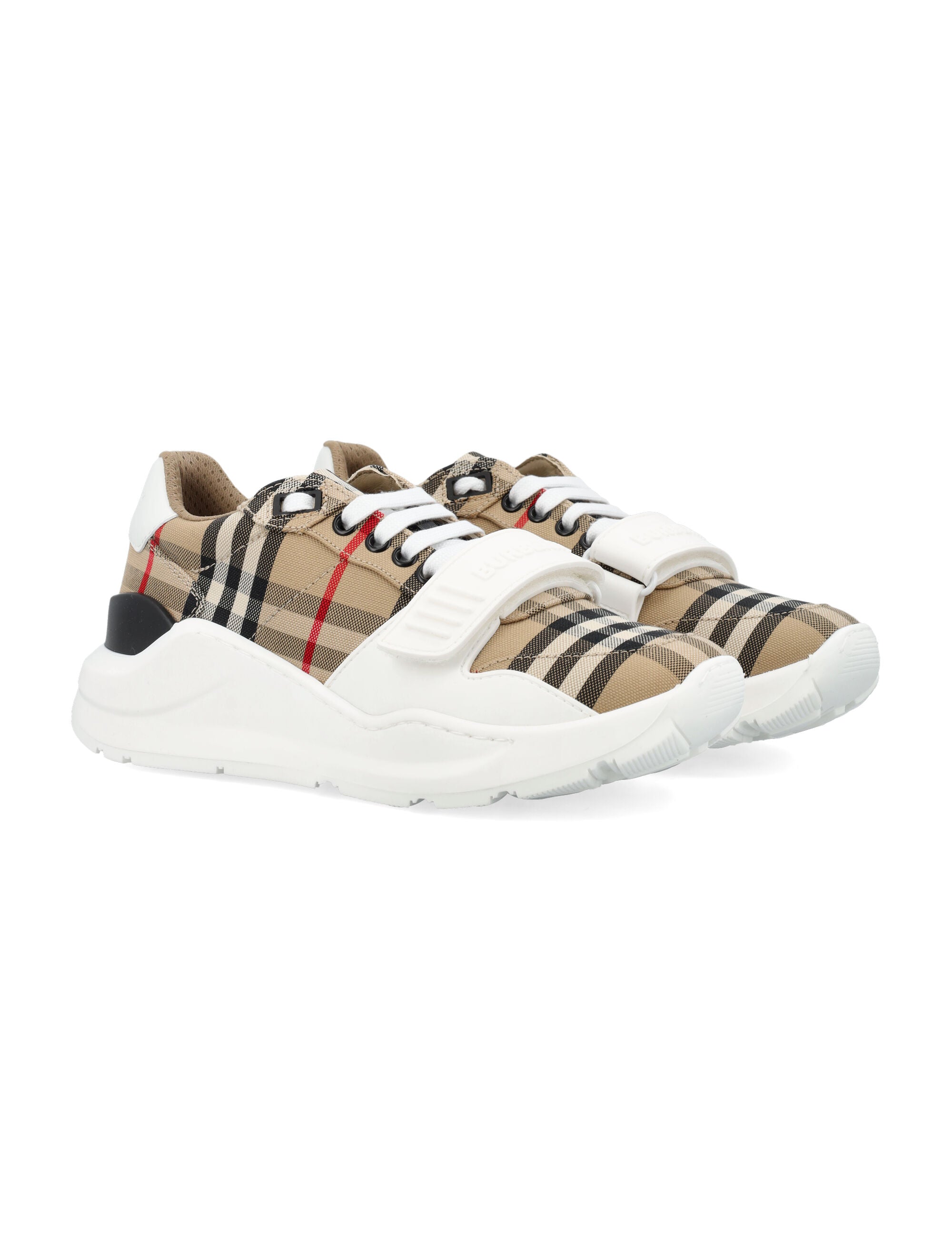 BURBERRY Check Pattern Lace-Up Sneakers for Men