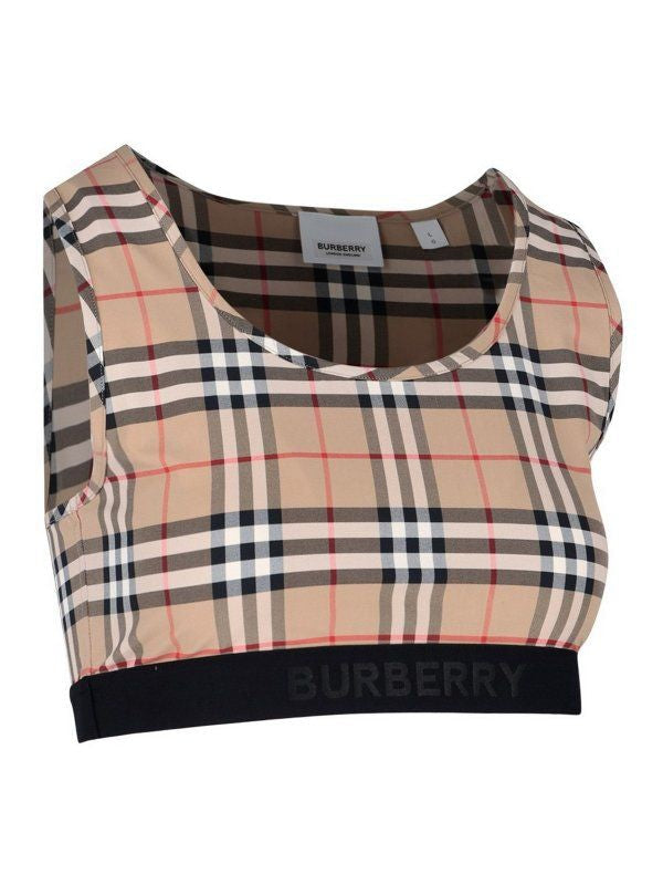 BURBERRY Checked Stretch Nylon Top for Women