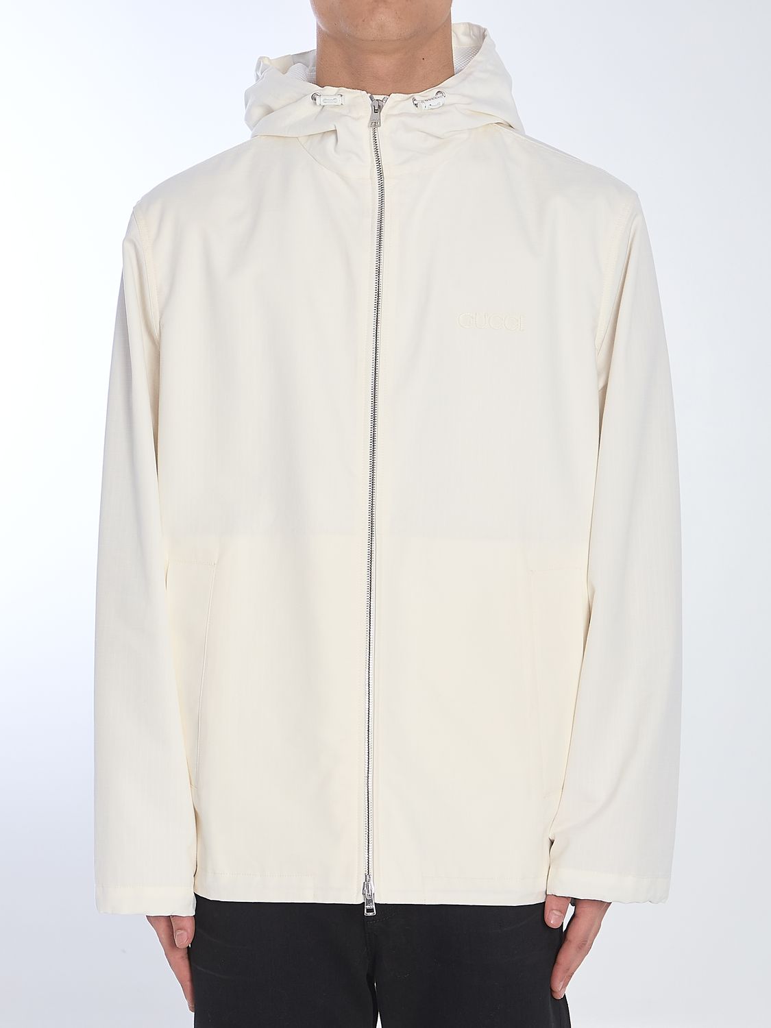 GUCCI Men's Zip-Up Jacket with Logo Print