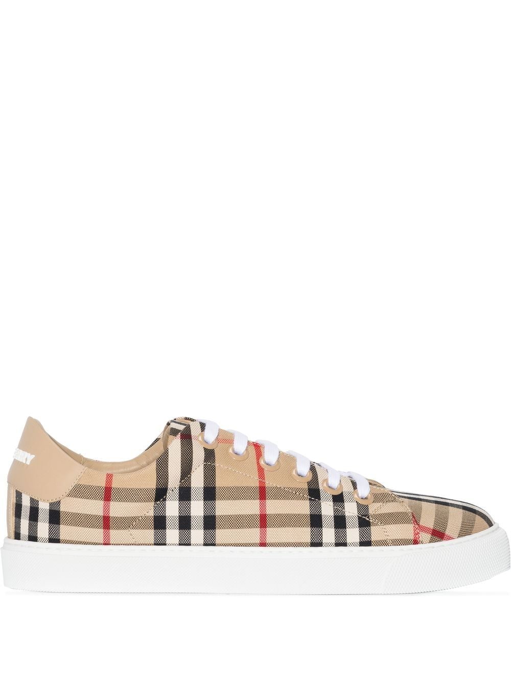 BURBERRY Leather and Check Sneakers for Women