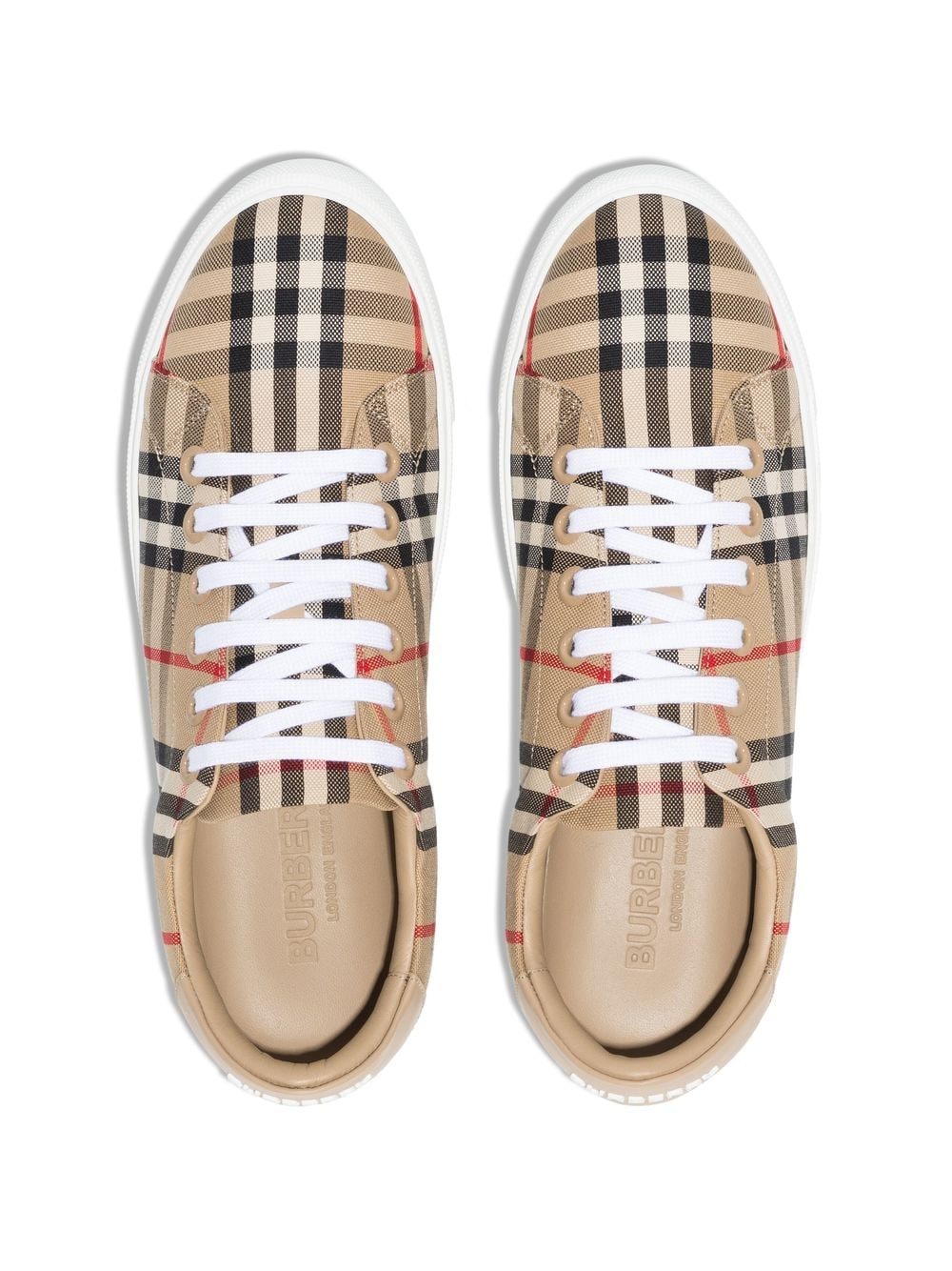 BURBERRY Leather and Check Sneakers for Women