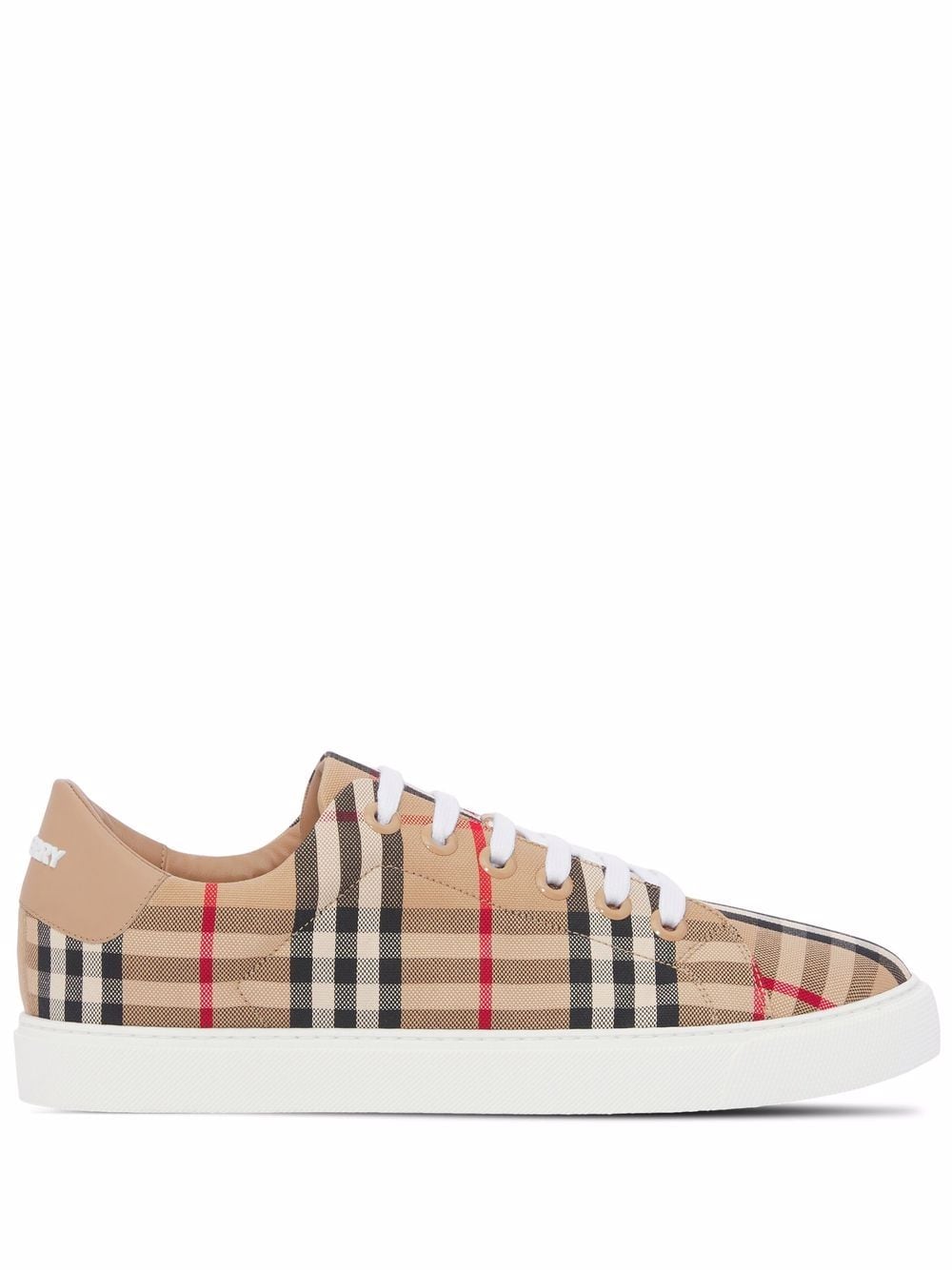 BURBERRY Checked Embroidered Canvas Sneakers for Women