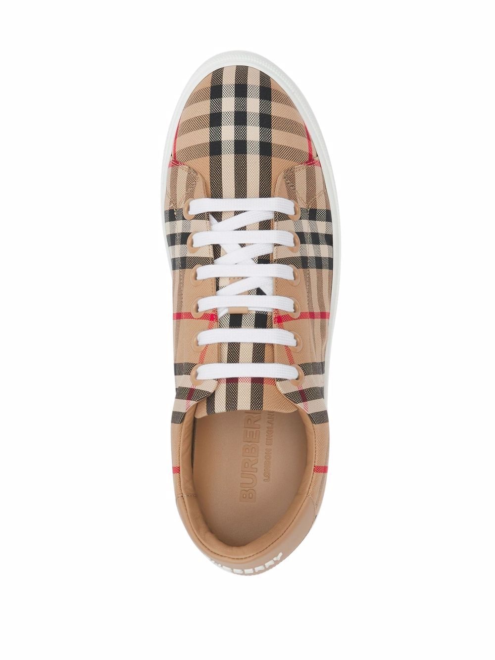 BURBERRY Checked Embroidered Canvas Sneakers for Women