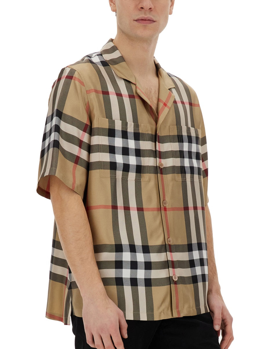 BURBERRY Embroidered Silk Shirt for Men - SS25 Collection