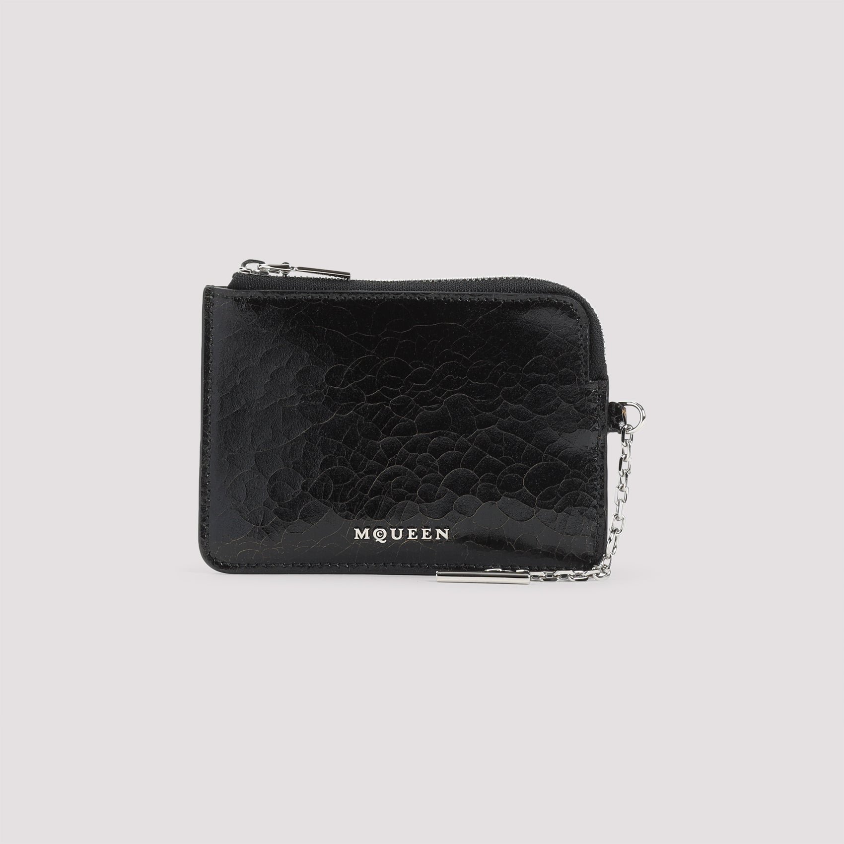 ALEXANDER MCQUEEN Mini Leather Card Holder with Sling Zip Coin Pouch