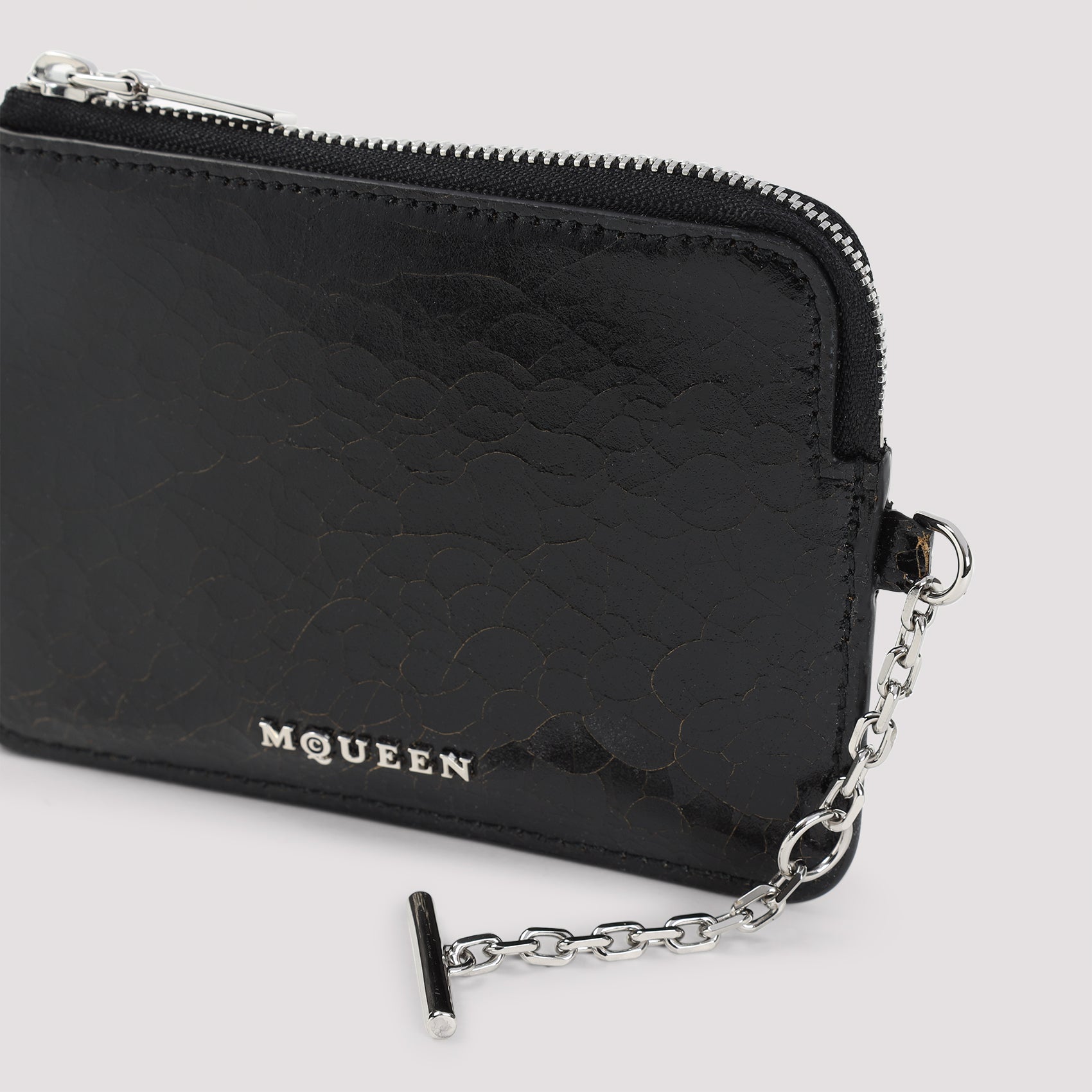 ALEXANDER MCQUEEN Mini Leather Card Holder with Sling Zip Coin Pouch